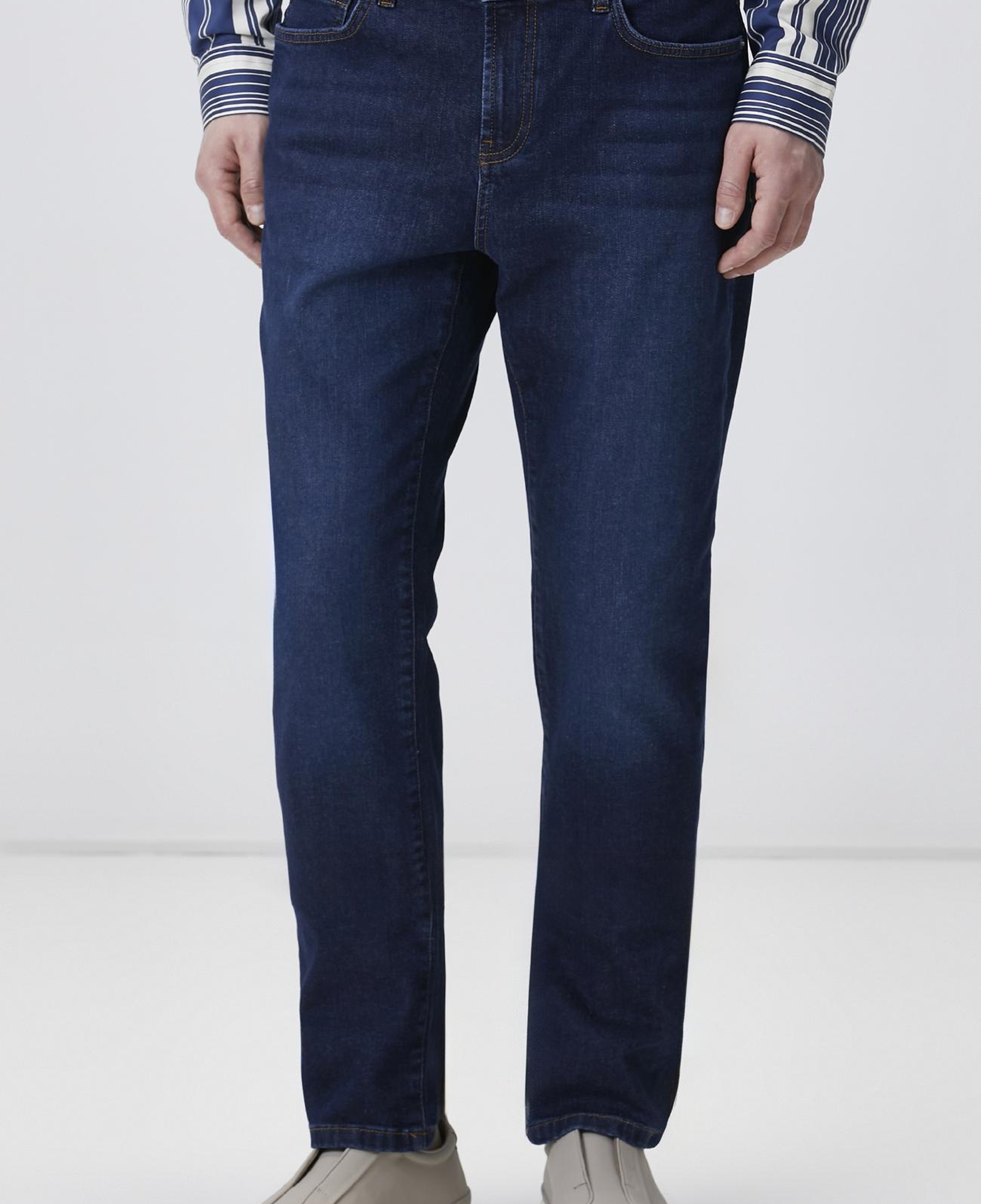 Network Erkek Lacivert Düz Paça Denim Pantolon