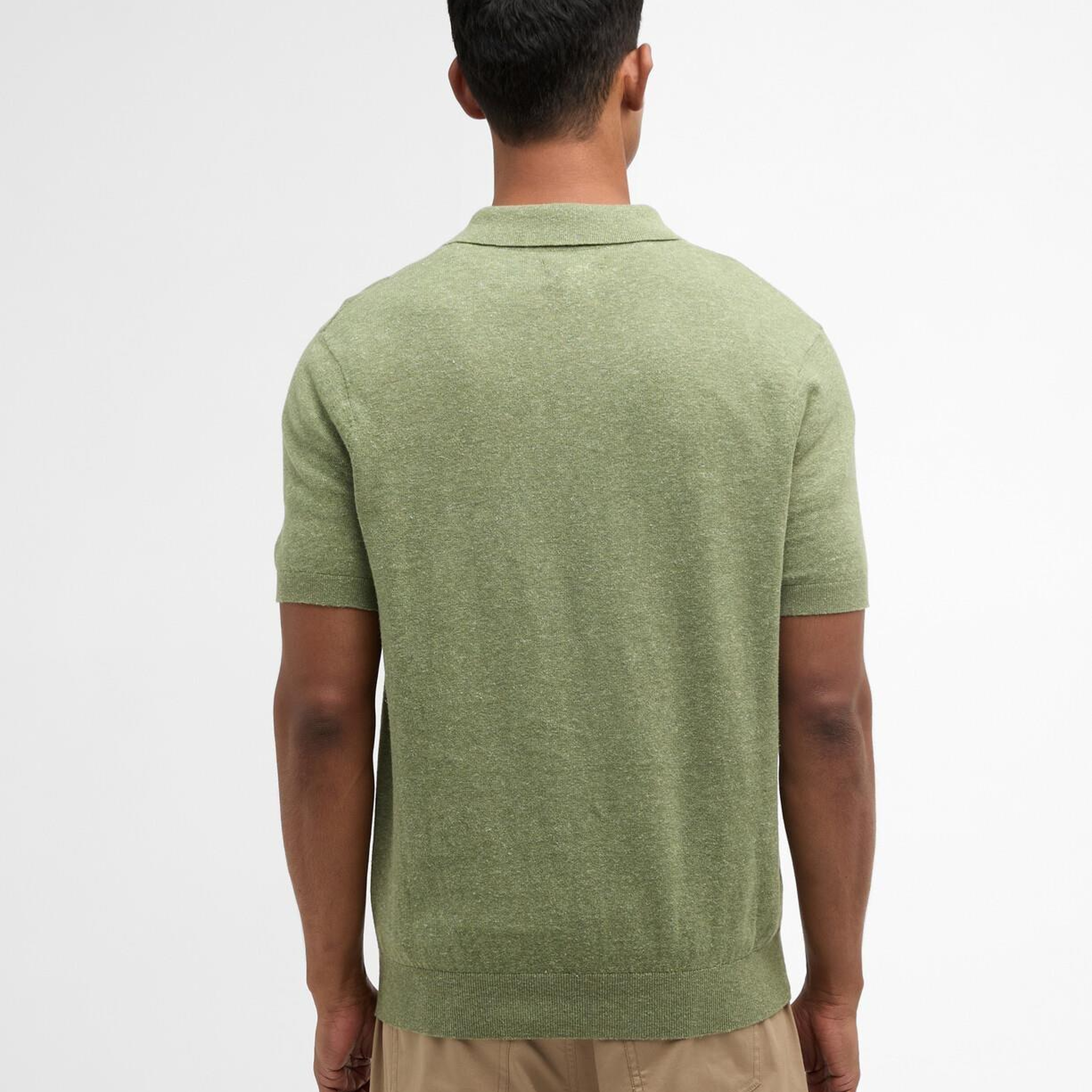 Barbour Muston Linen Blend Knitted Polo Yaka