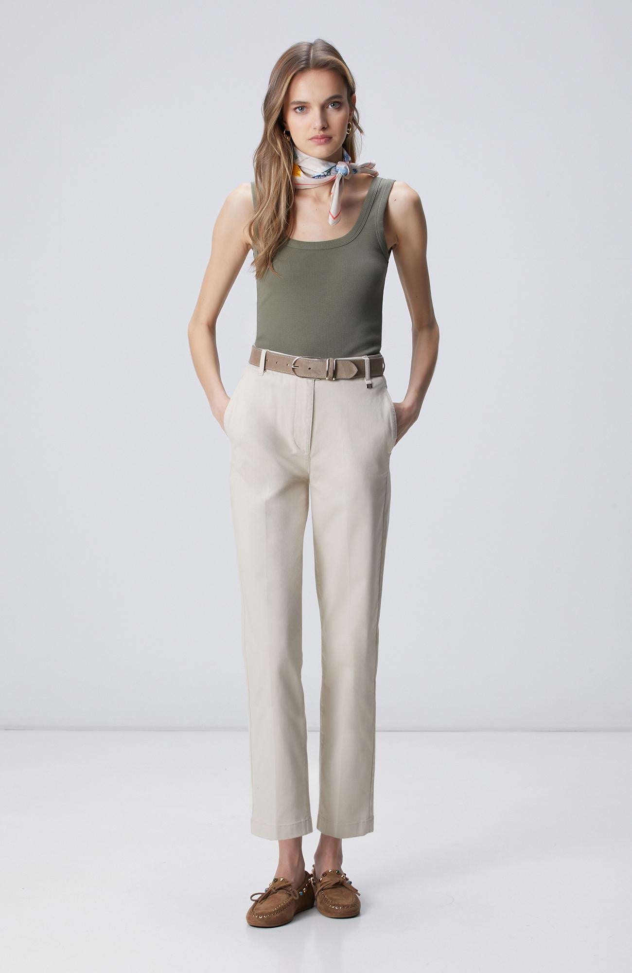 Network Kadın Bej Basic Casual Pantolon