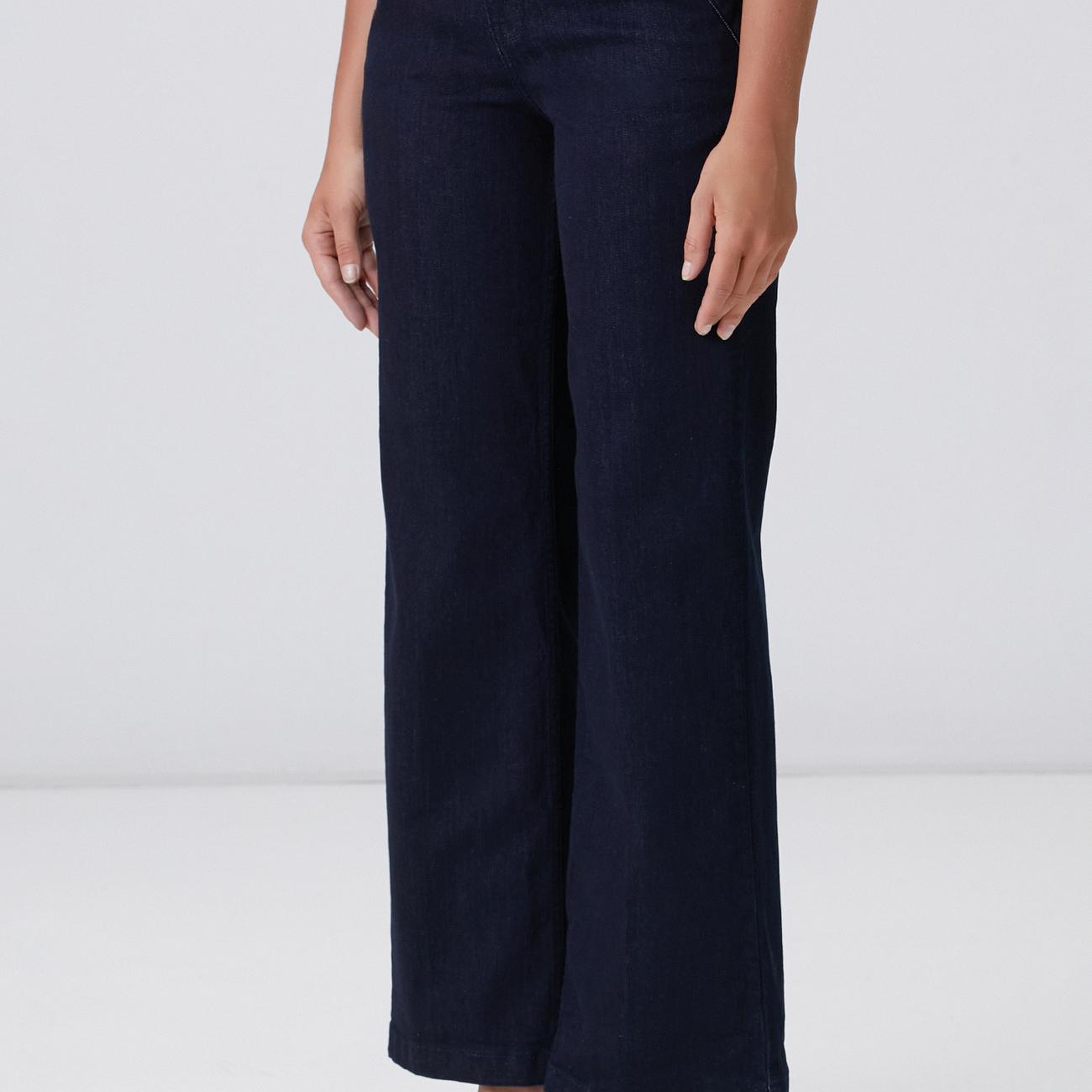 Network Kadın Lacivert Wide Straight Tencel Denim Pantolon