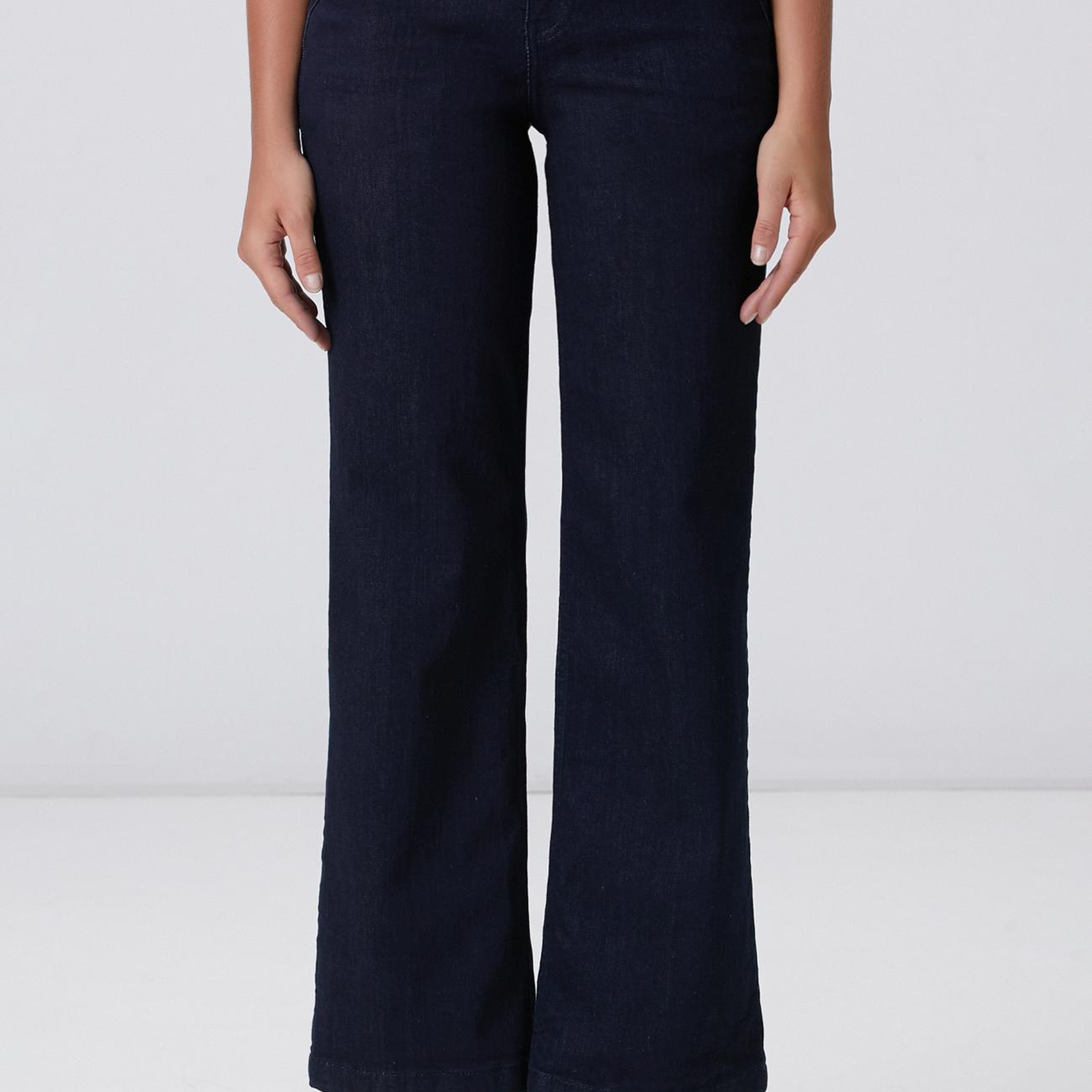 Network Kadın Lacivert Wide Straight Tencel Denim Pantolon