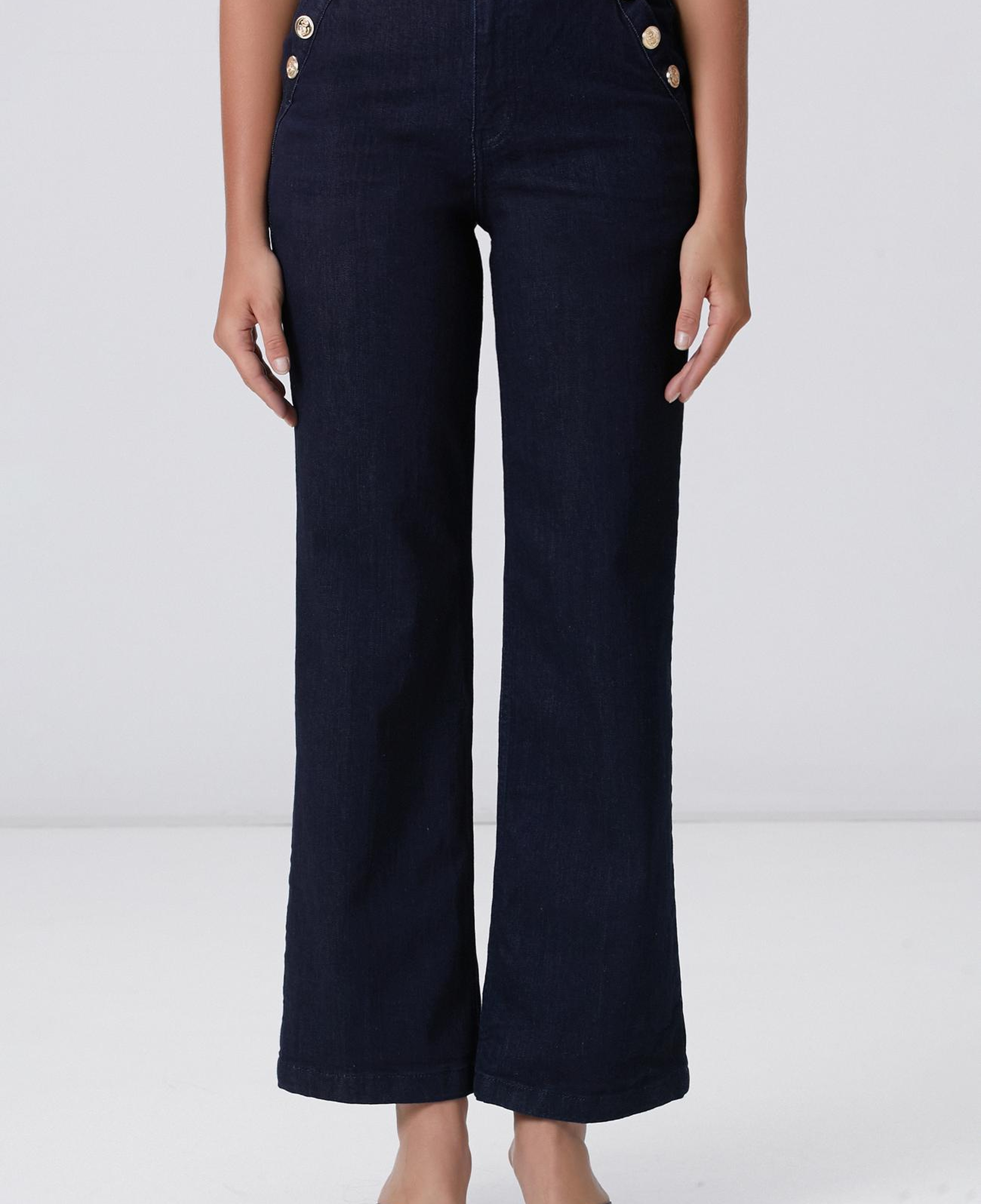 Network Kadın Lacivert Wide Straight Tencel Denim Pantolon