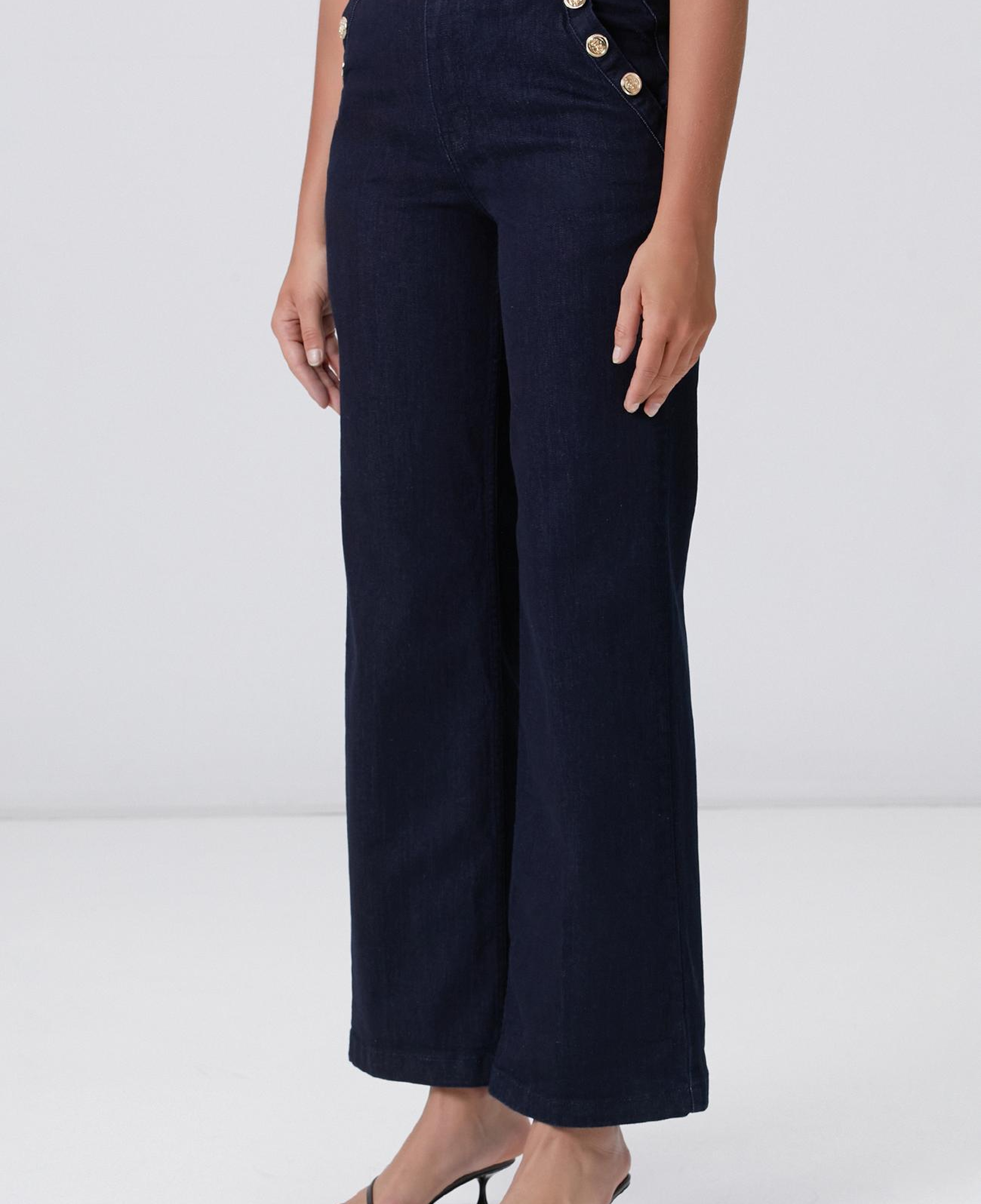 Network Kadın Lacivert Wide Straight Tencel Denim Pantolon