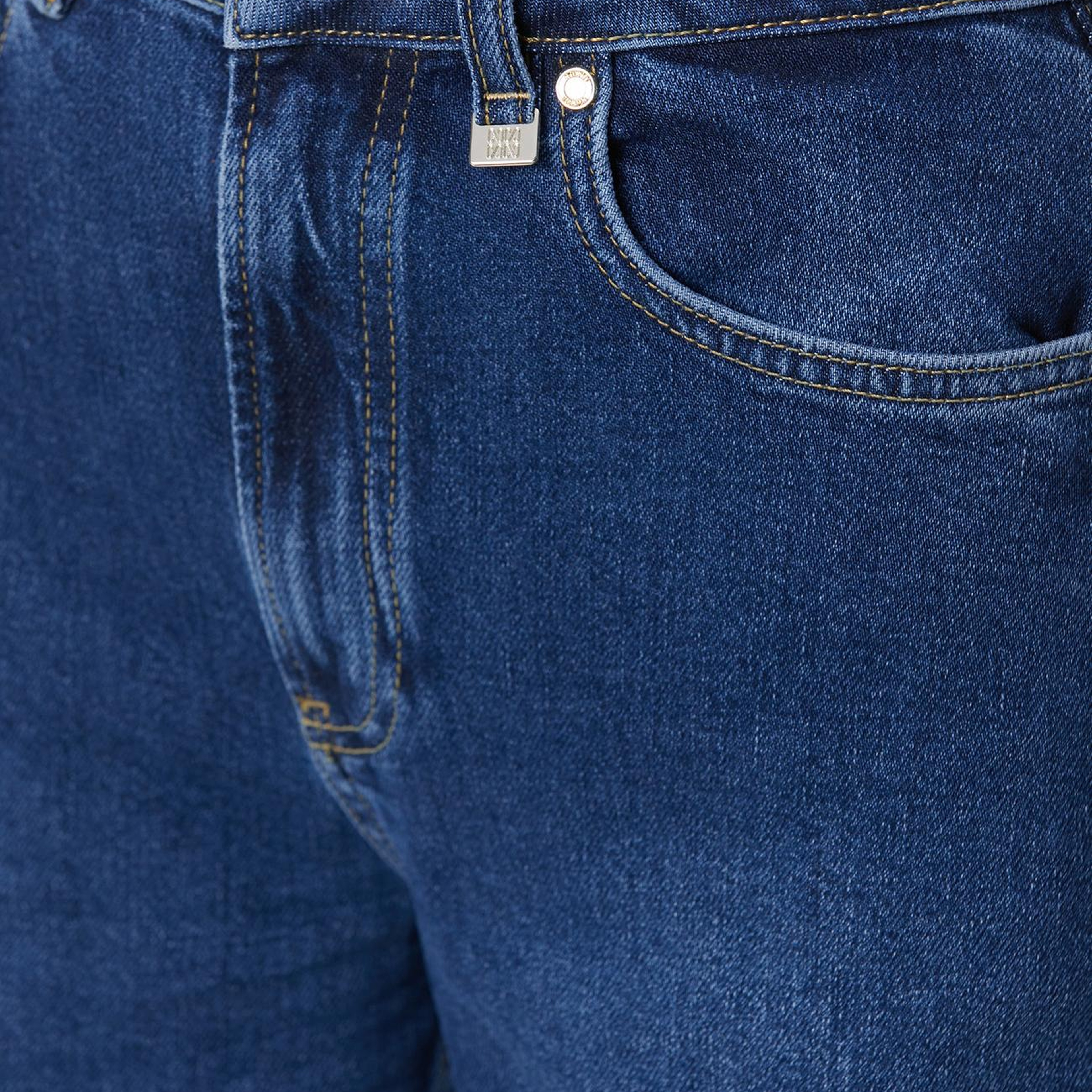 Network Kadın İndigo Geniş Paça Detaylı Denim Pantolon