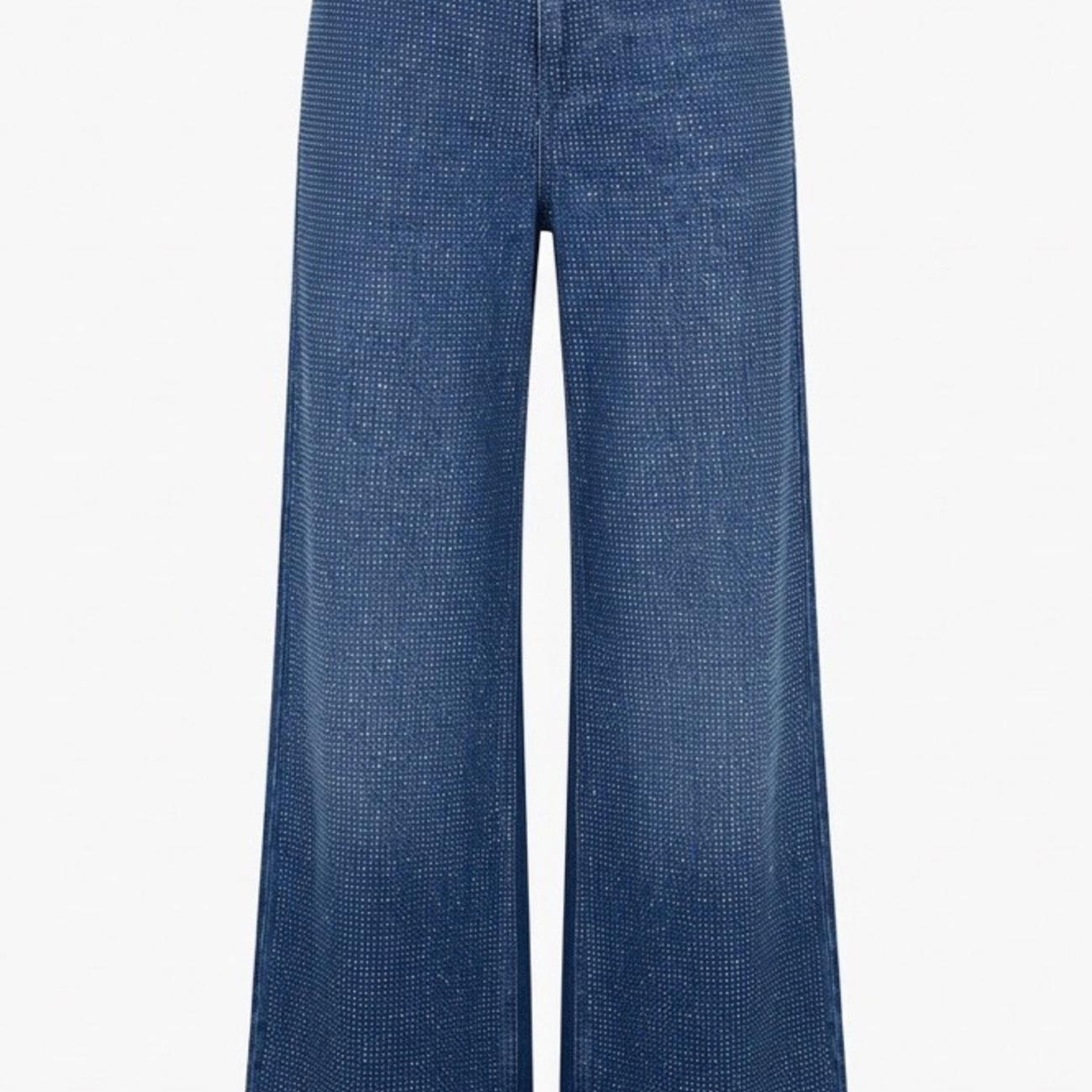Network Kadın Indigo Taş Baskılı Denim Pantolon