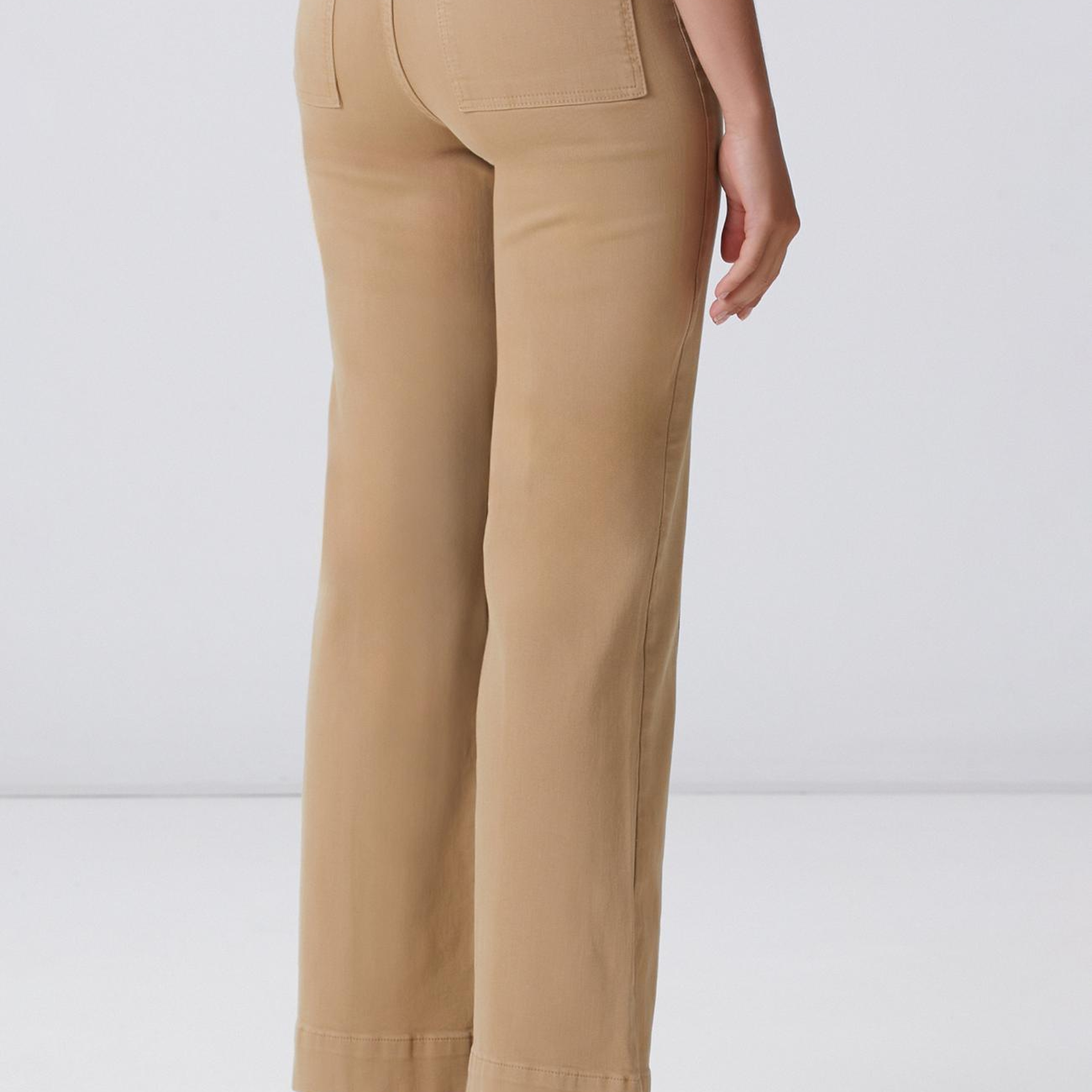 Network Kadın Bej Wide Straight Tencel Denim Pantolon