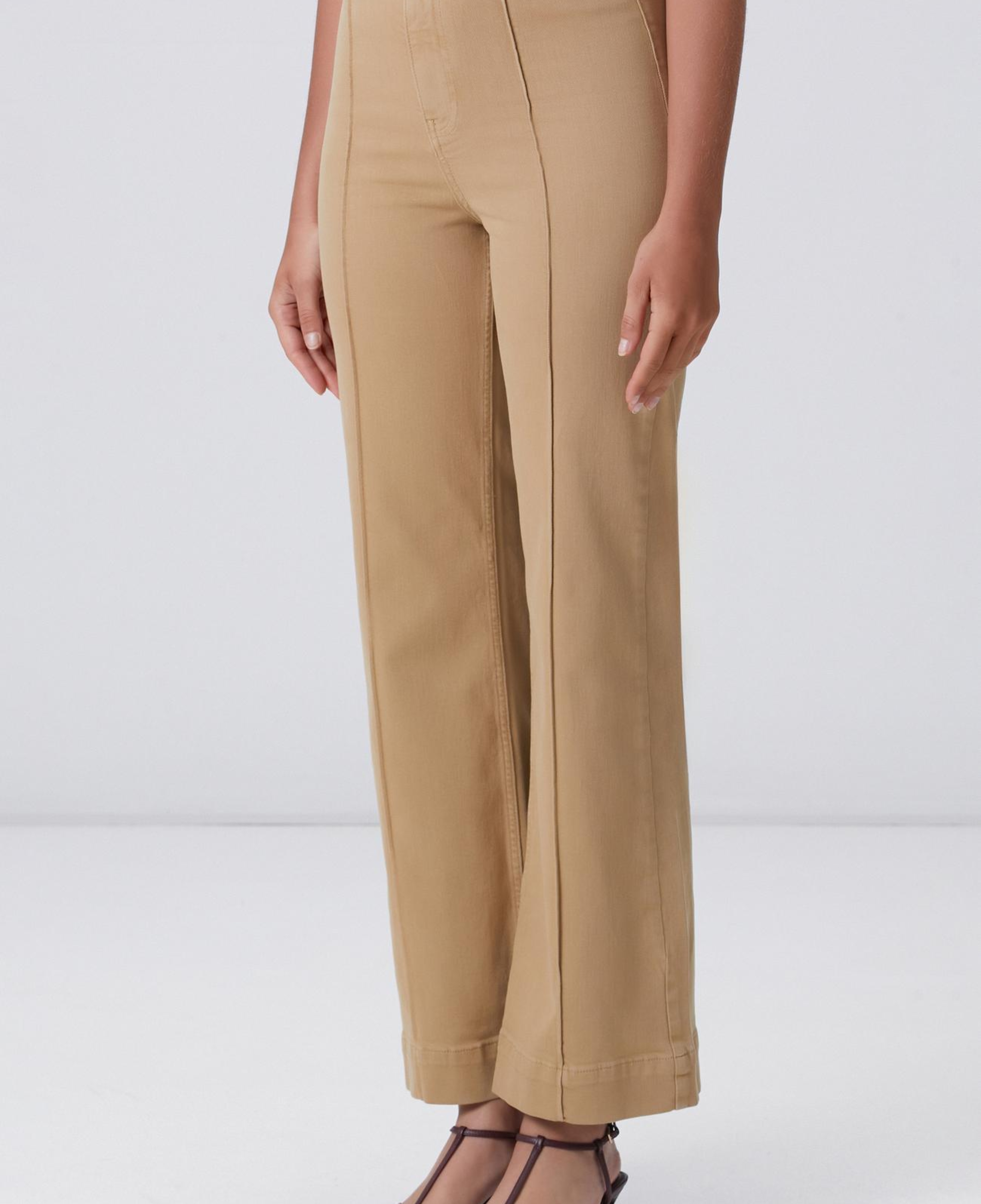 Network Kadın Bej Wide Straight Tencel Denim Pantolon