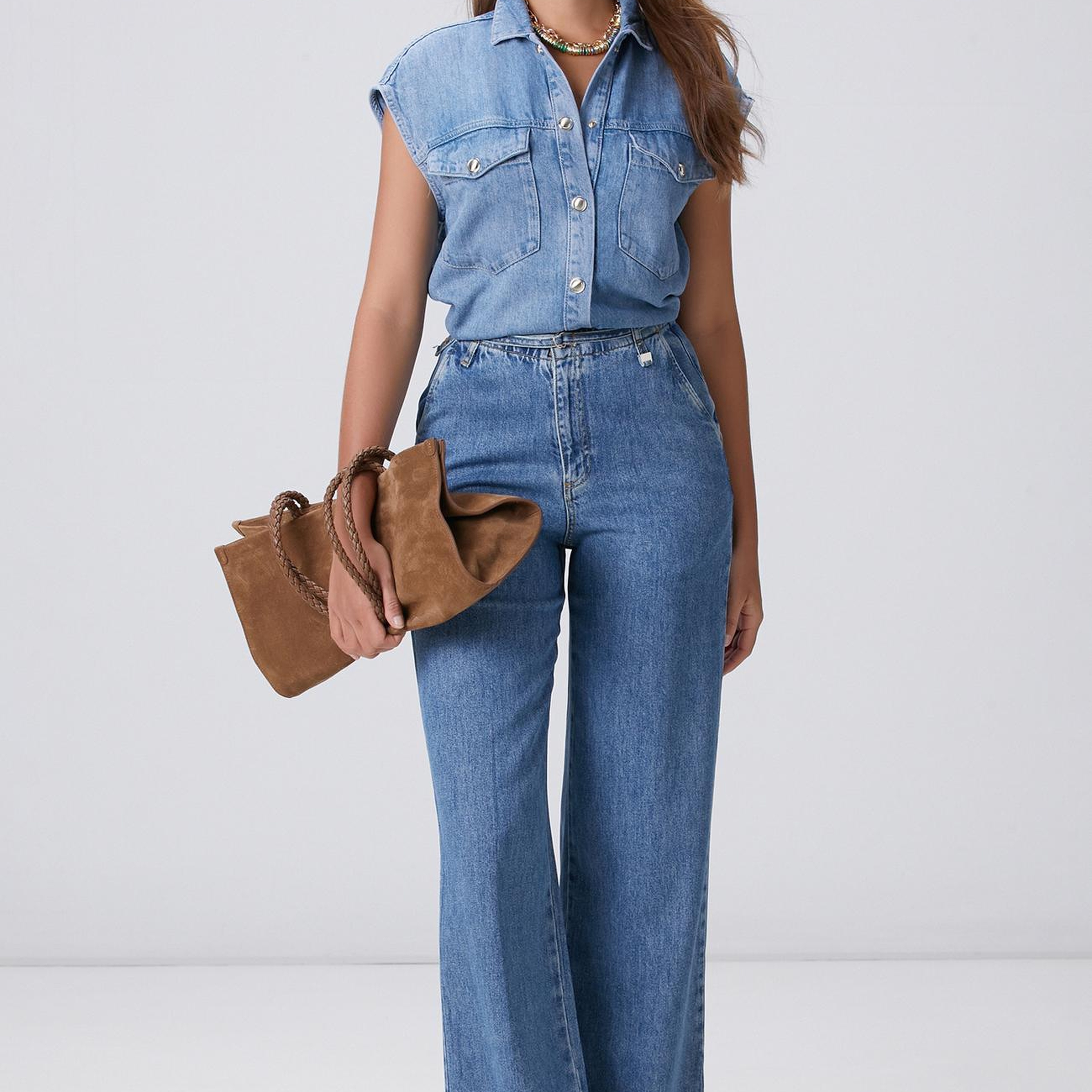 Network Kadın Indigo Tencel Denim Gömlek