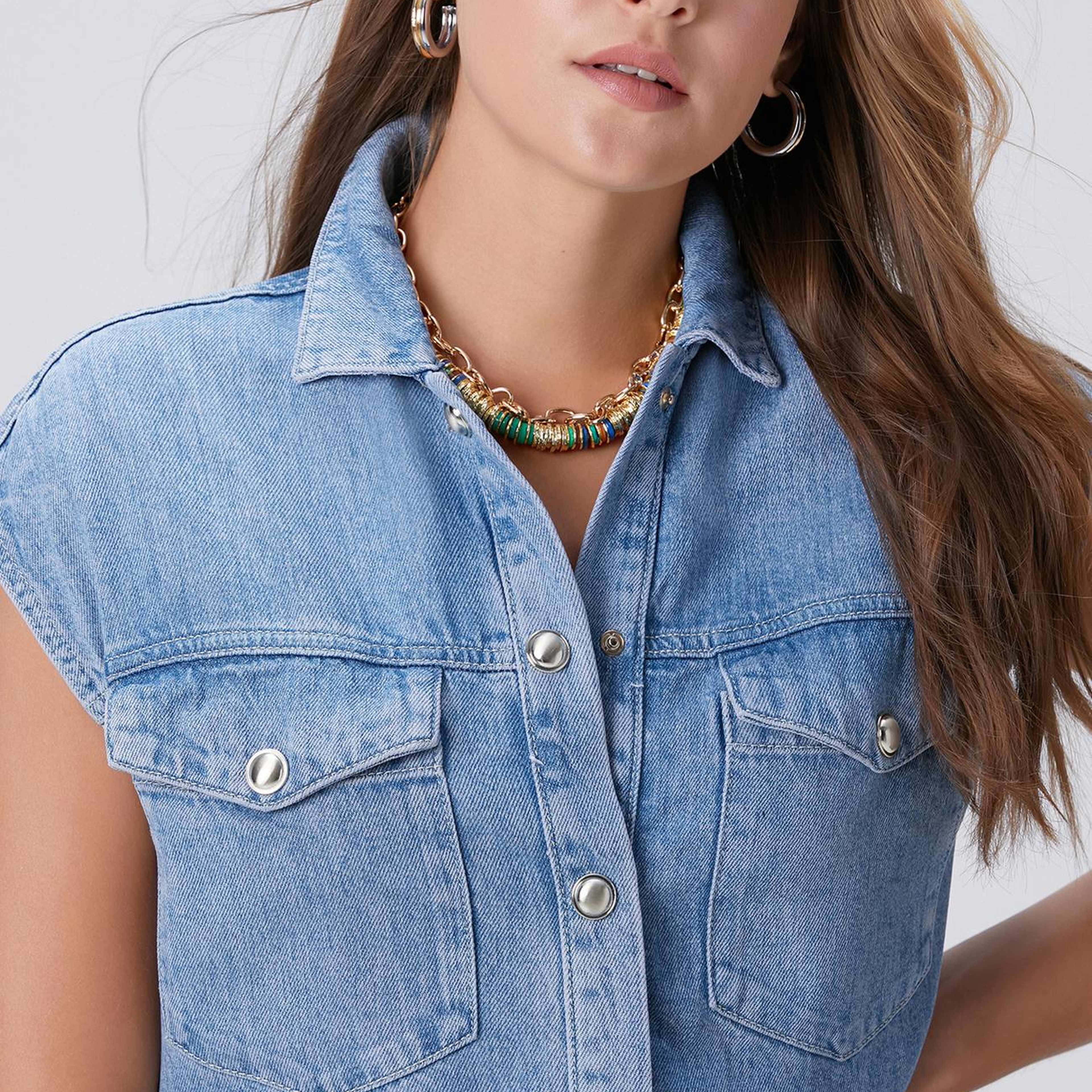 Network Kadın Indigo Tencel Denim Gömlek