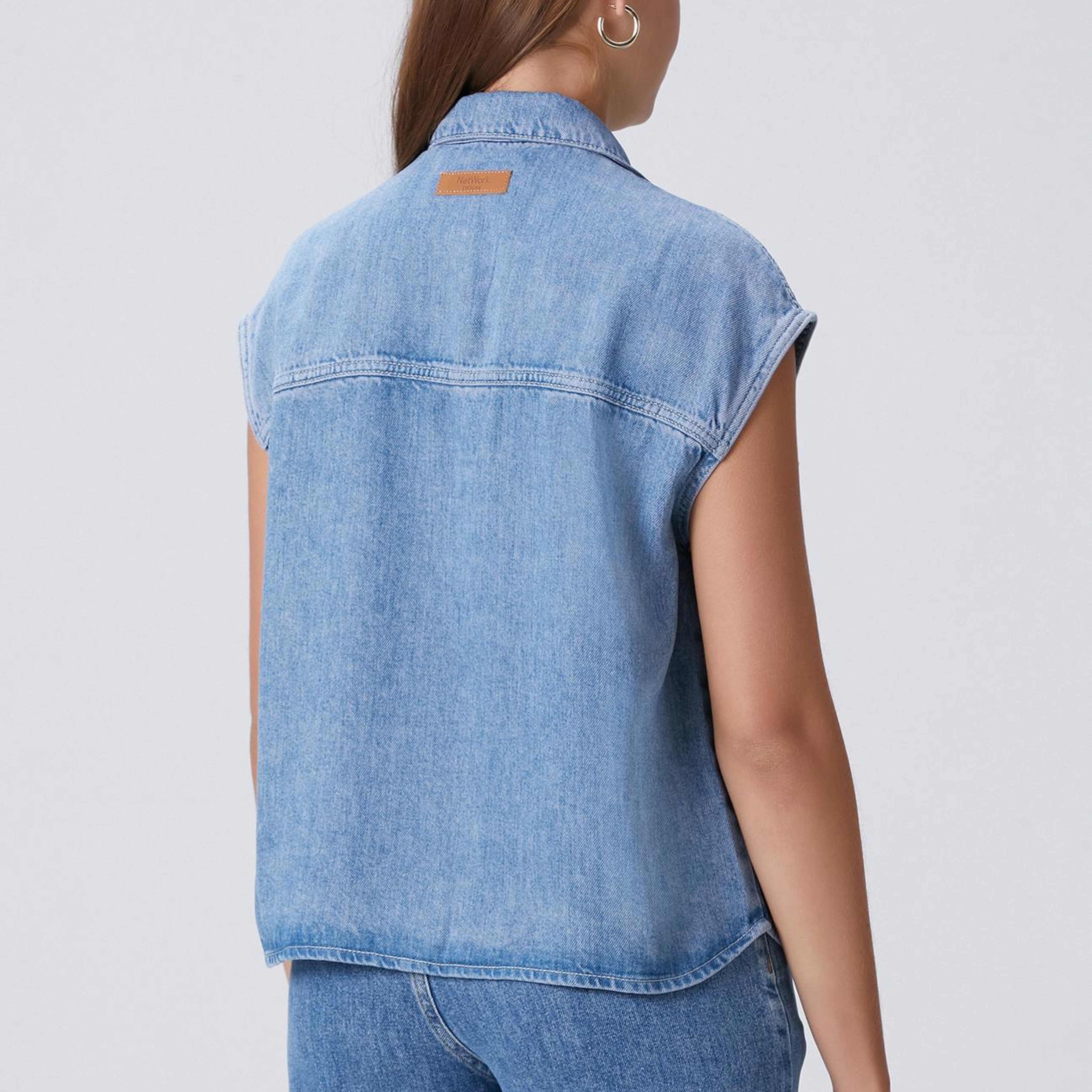 Network Kadın Indigo Tencel Denim Gömlek
