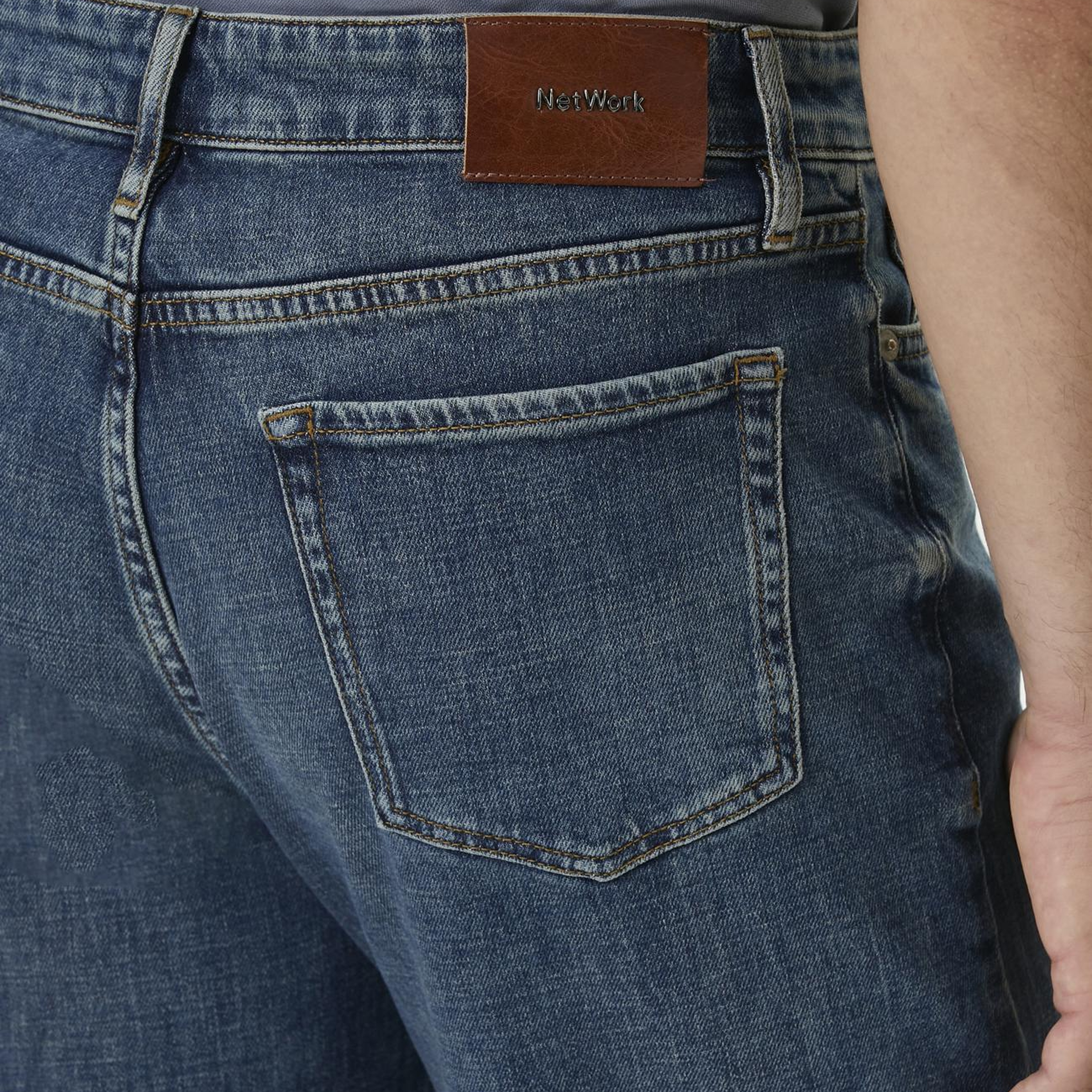 Network Erkek Mavi Denim Pantolon