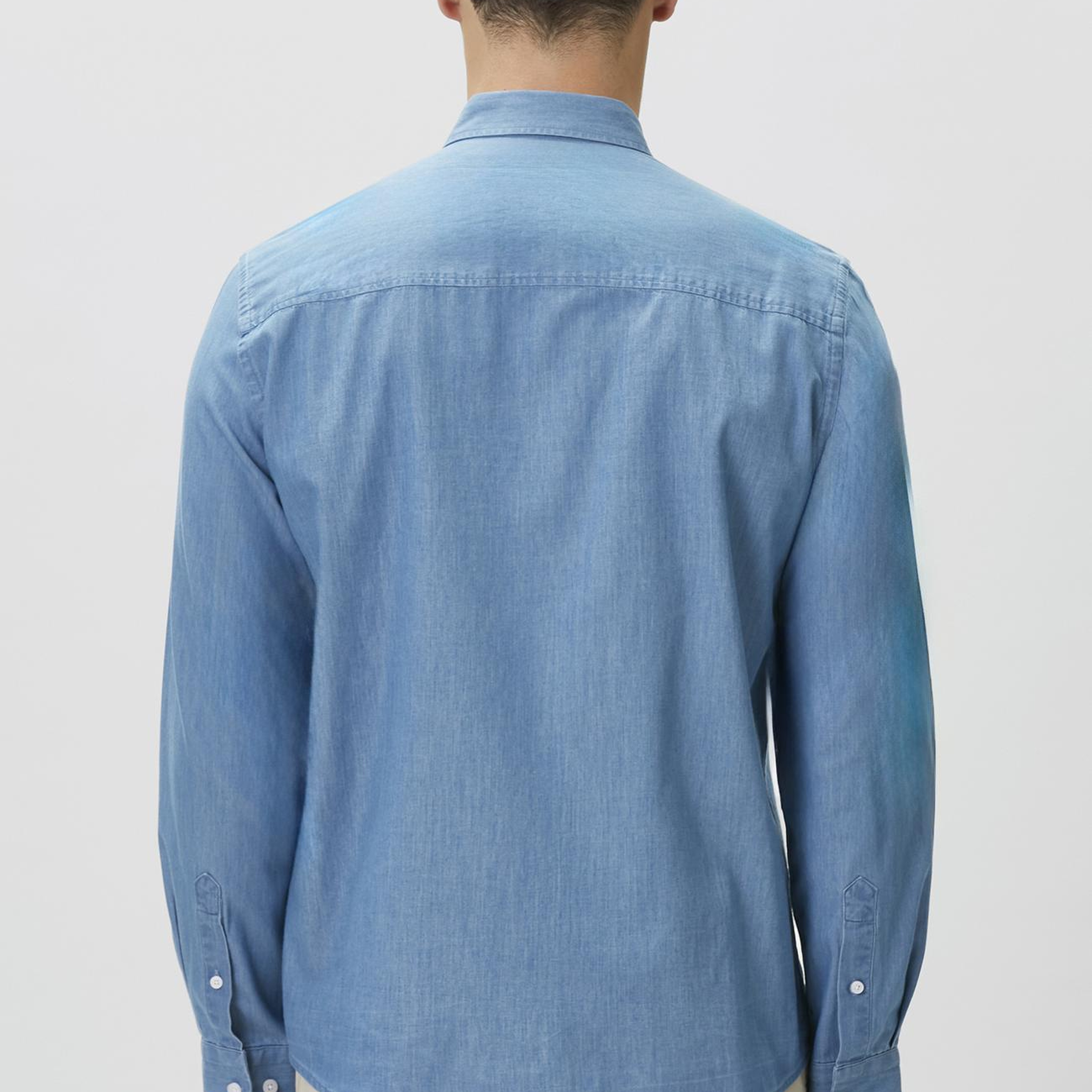 Network Erkek Açık Mavi Lyocelli Denim Look Gömlek