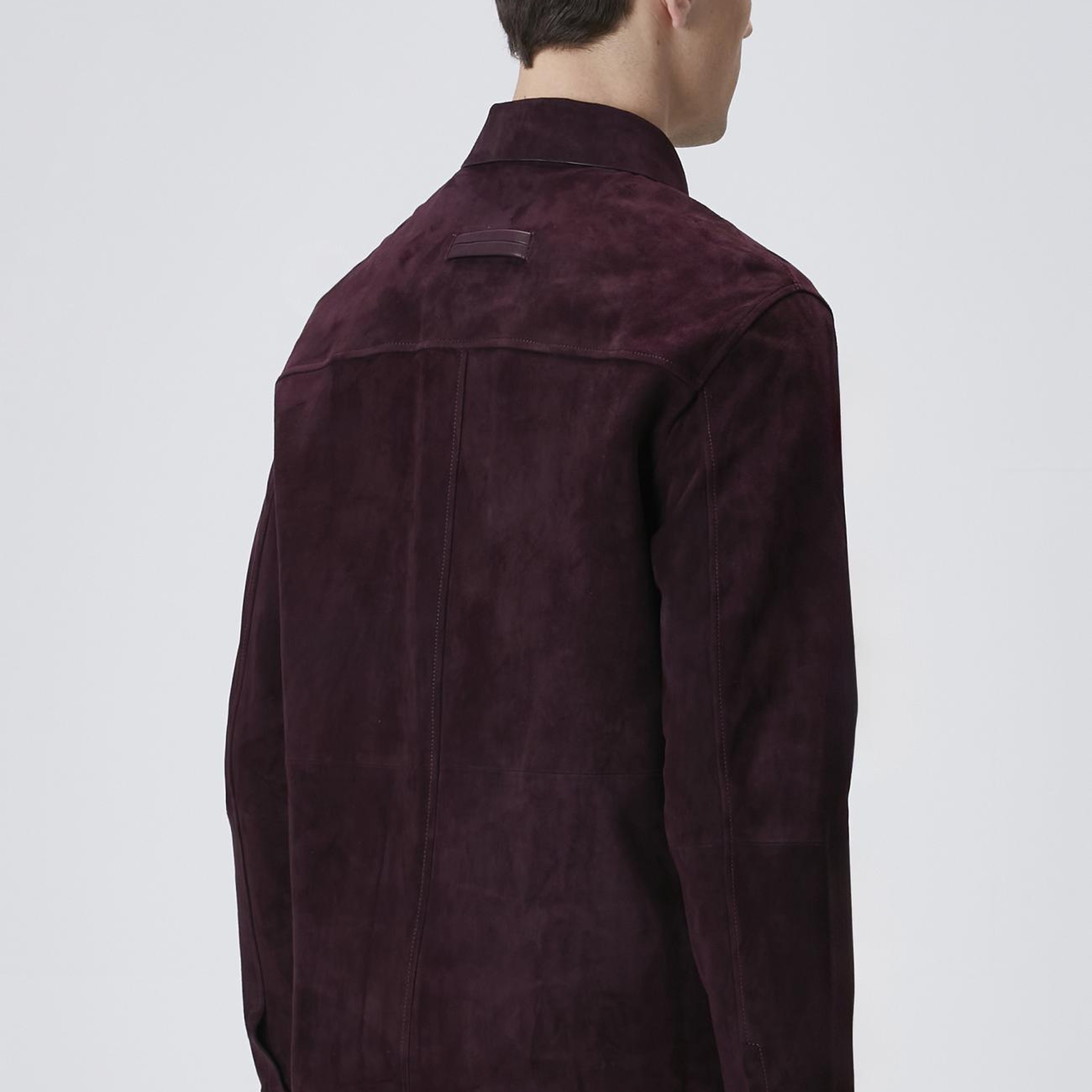 Network Erkek Bordo Çıtçıtlı Süet Deri Mont