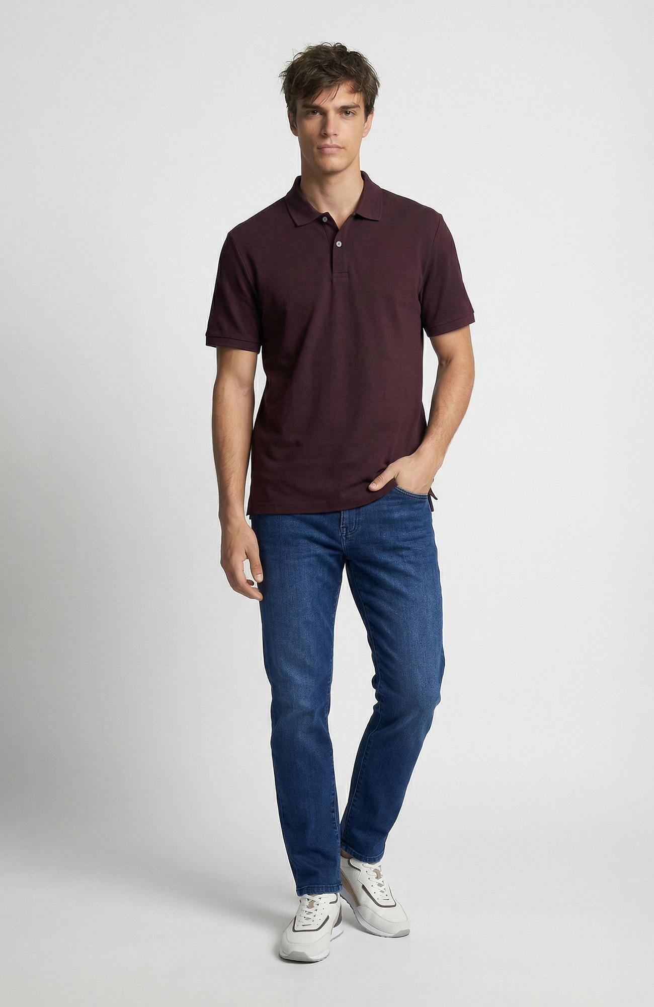 Network Erkek Bordo Polo Yaka Pike T-Shirt