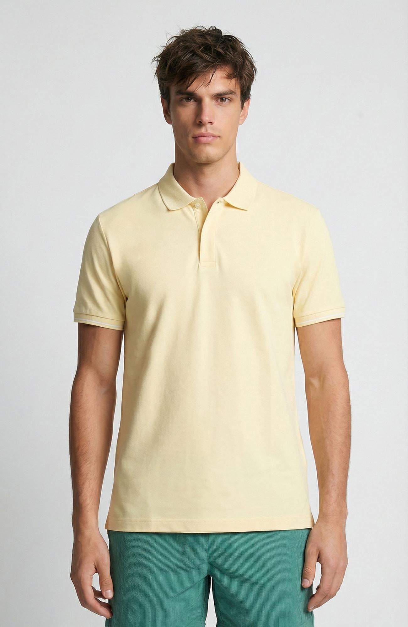 Network Erkek Sarı Polo Yaka Pike T-Shirt