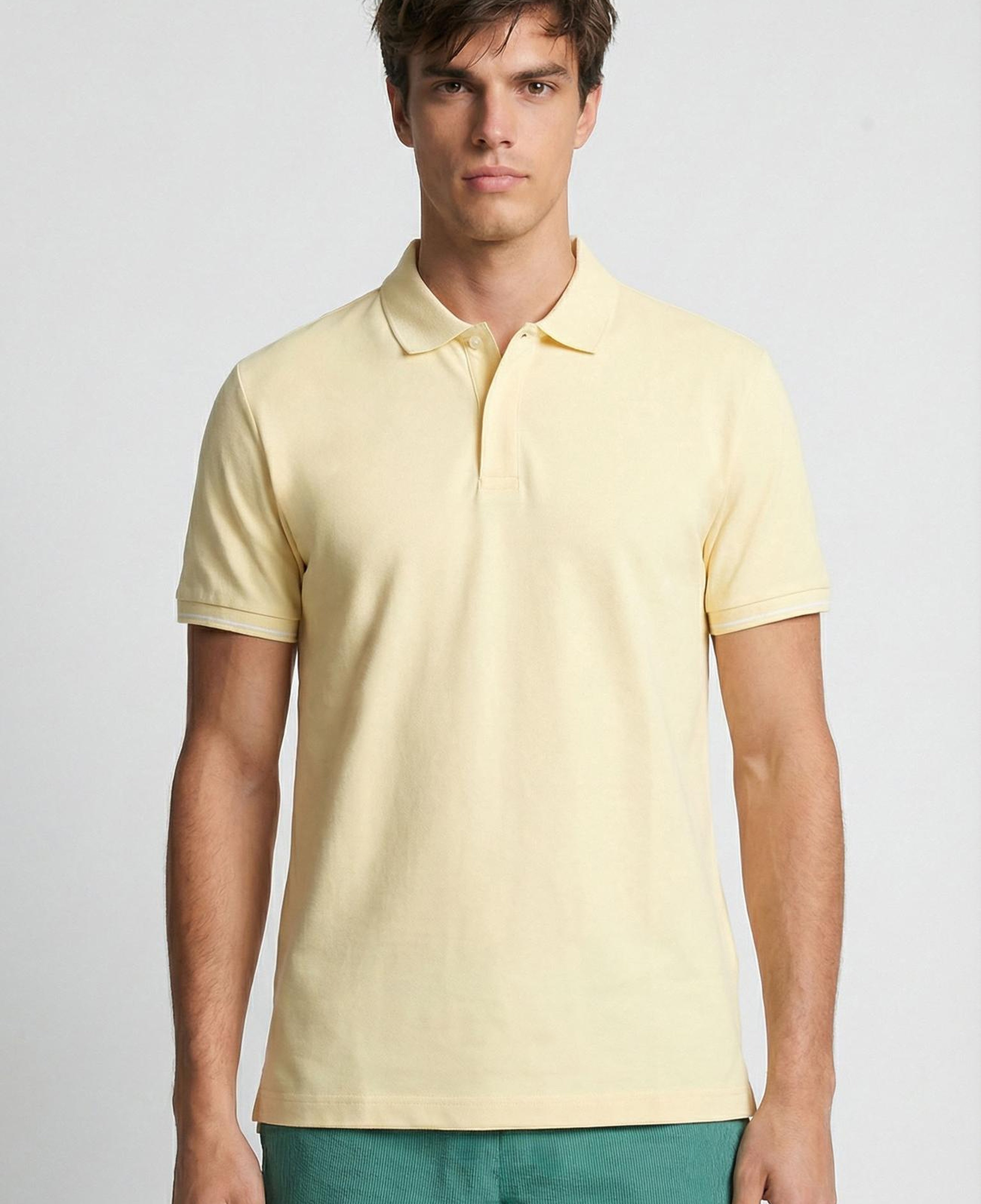 Network Erkek Sarı Polo Yaka Pike T-Shirt