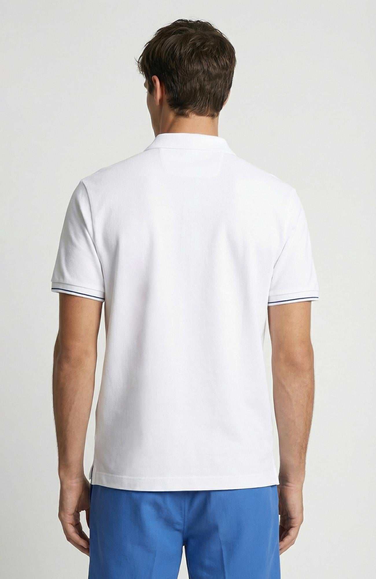 Network Erkek Beyaz Polo Yaka Pike T-shirt