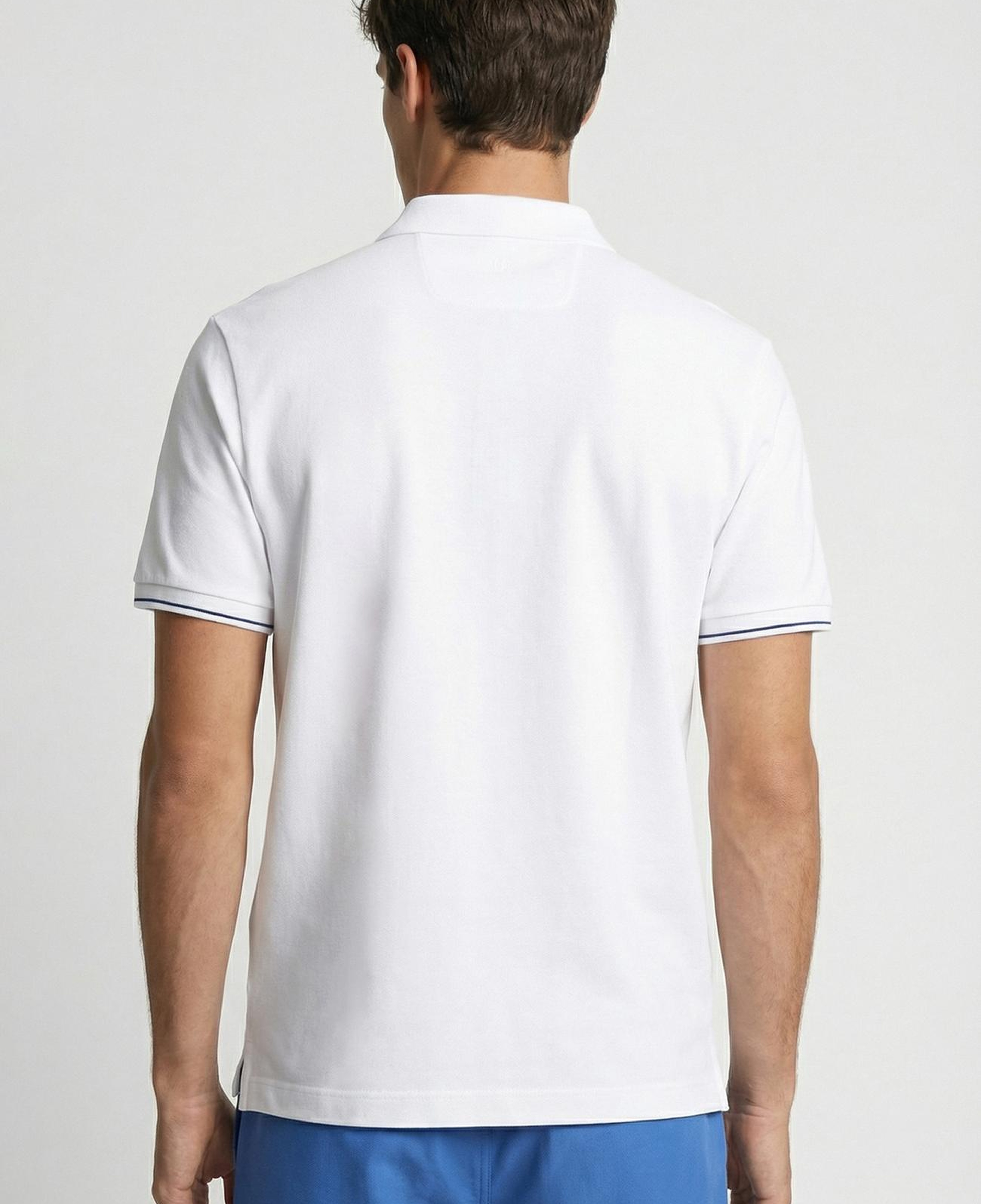 Network Erkek Beyaz Polo Yaka Pike T-shirt