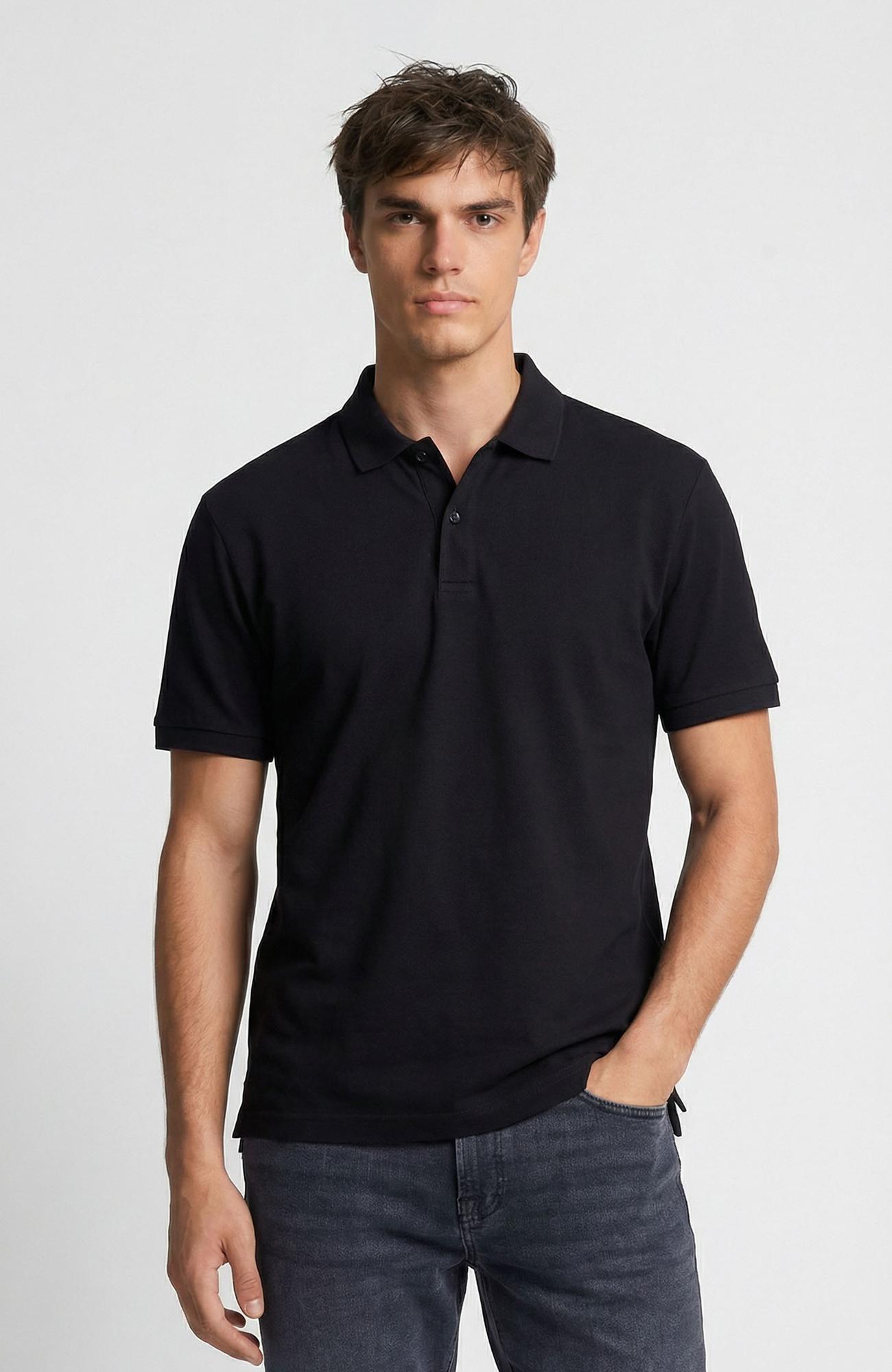 Network Erkek Siyah Polo Yaka Pike T-shirt