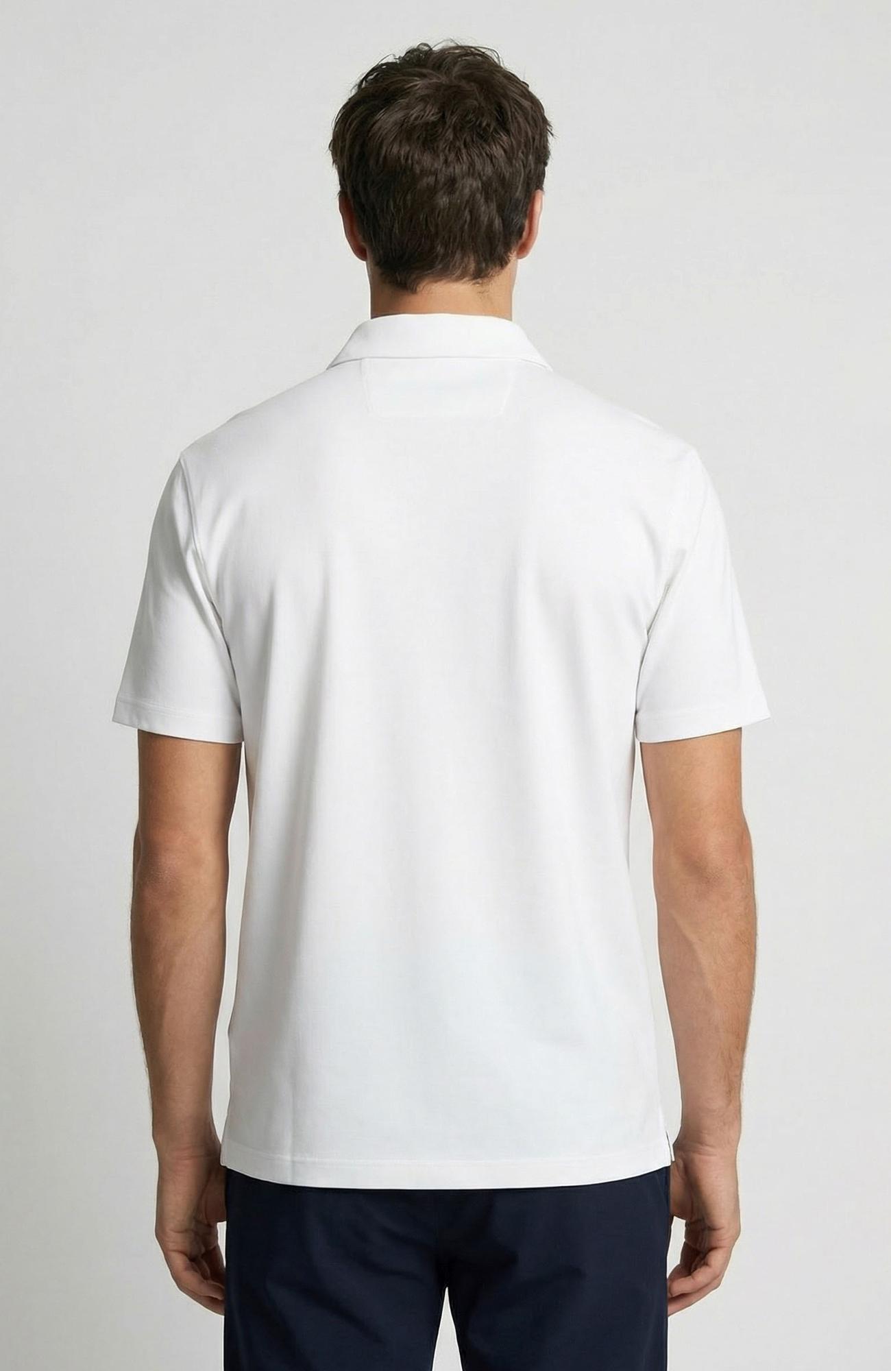 Network Erkek Non-Iron Polo Yaka Beyaz T-shirt