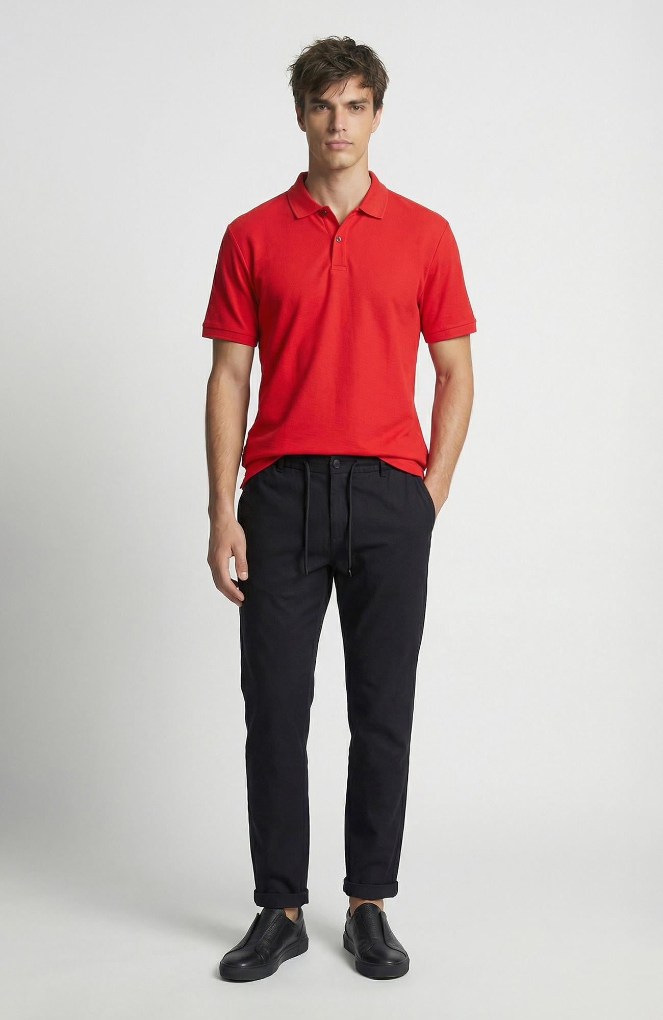 Network Erkek Kırmızı Polo Yaka Pike T-shirt