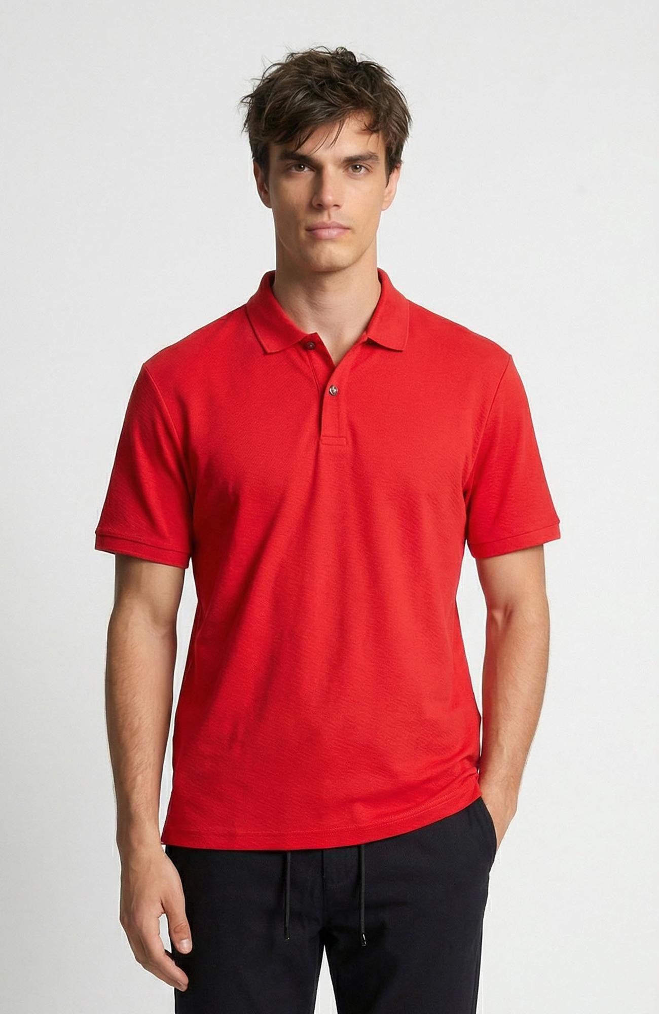 Network Erkek Kırmızı Polo Yaka Pike T-shirt