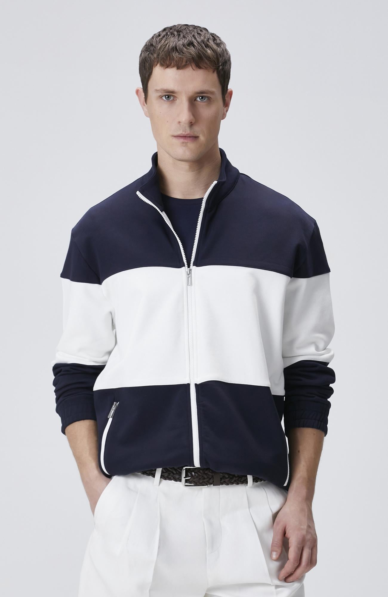 Network Erkek Lacivert Bloklu Sweatshirt