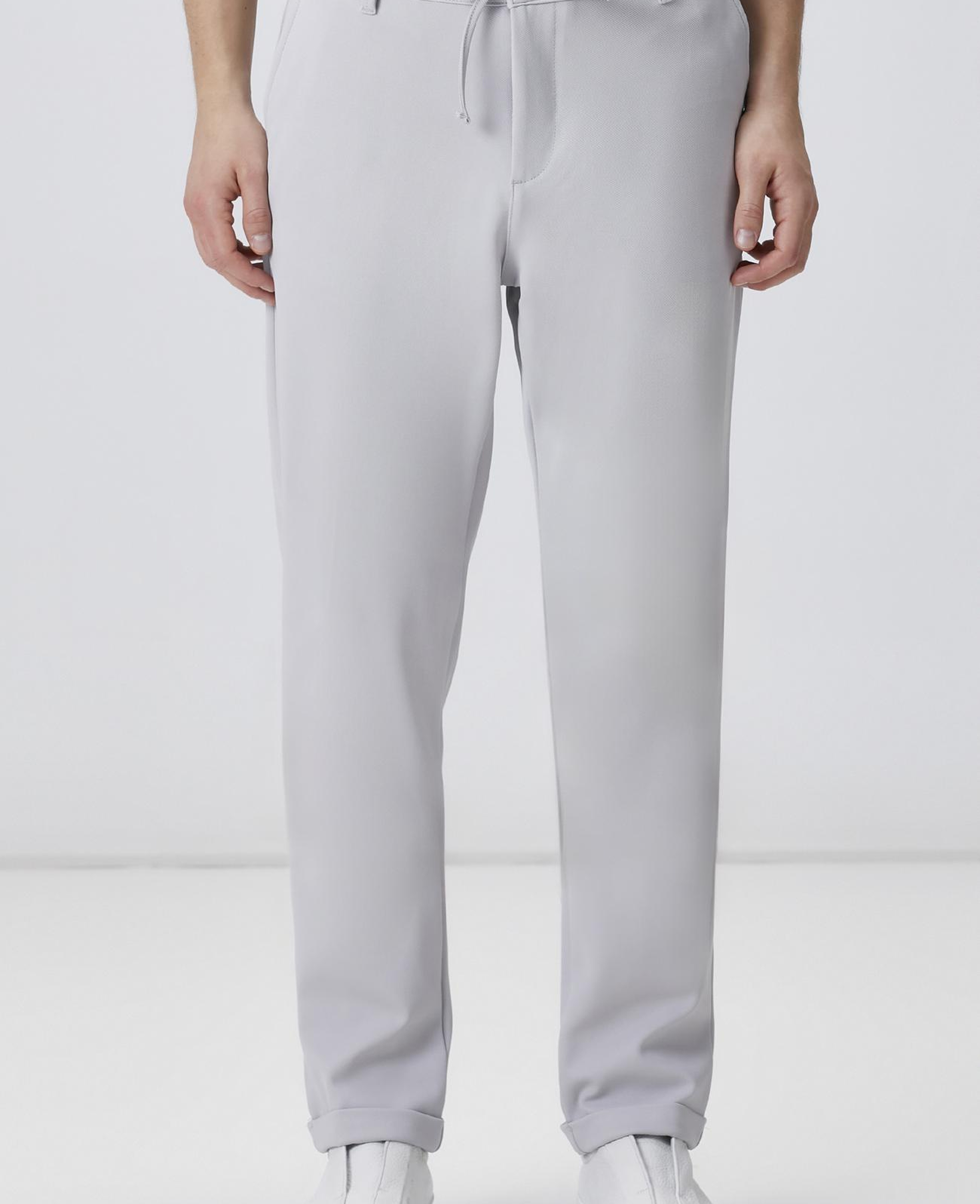 Network Erkek Gri Duble Paça Diyagonal Örme Jogger Pantolon
