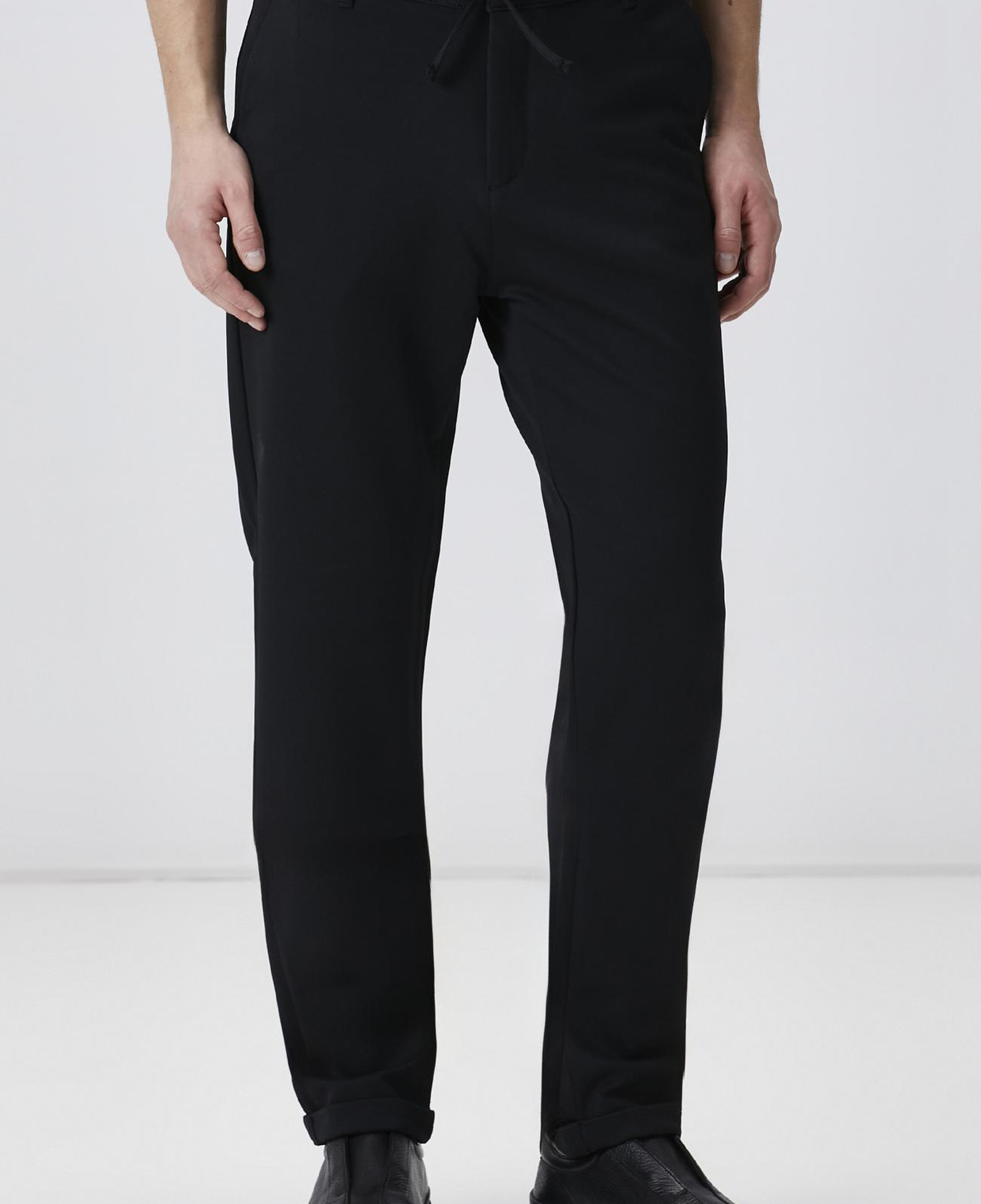 Network Erkek Siyah Duble Paça Diyagonal Örme Jogger Pantolon