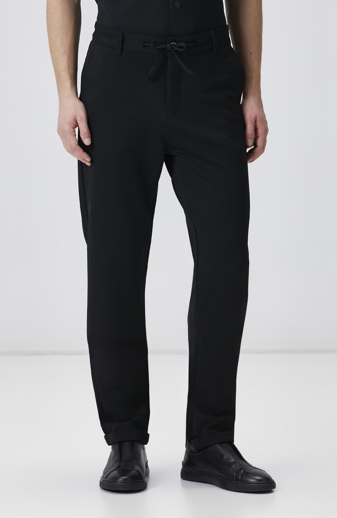 Network Erkek Siyah Duble Paça Diyagonal Örme Jogger Pantolon