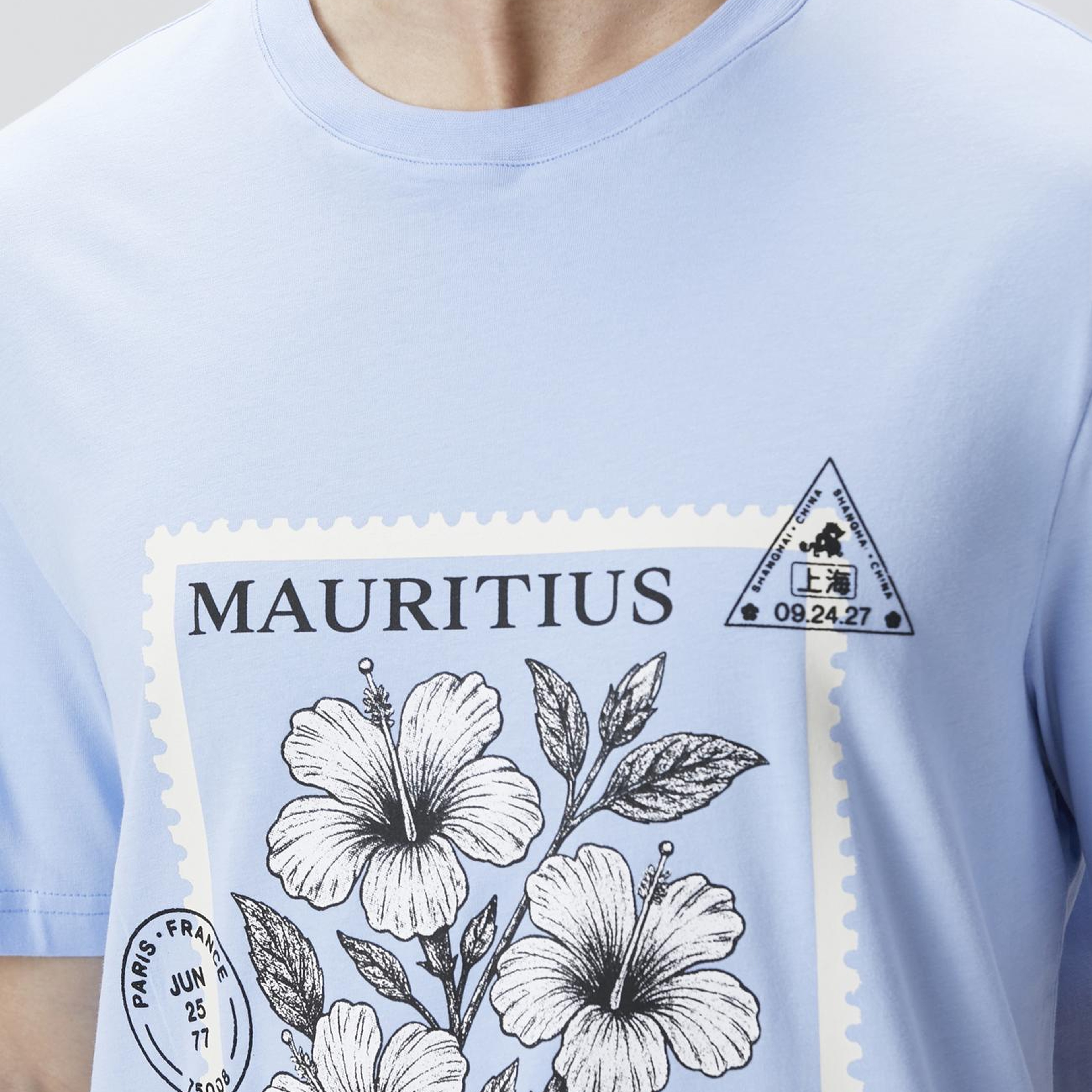Network Erkek Mavi Baskılı T-shirt