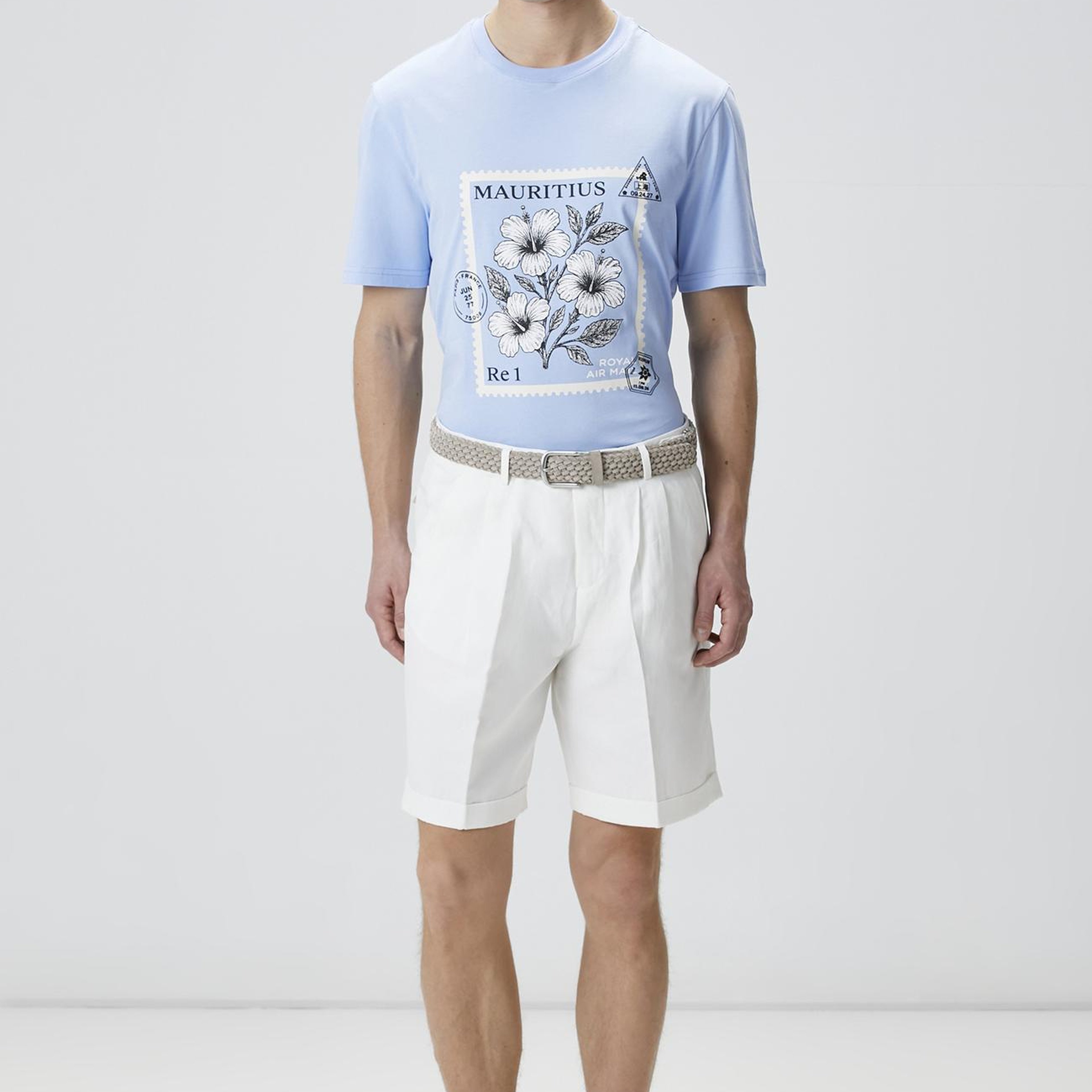 Network Erkek Mavi Baskılı T-shirt