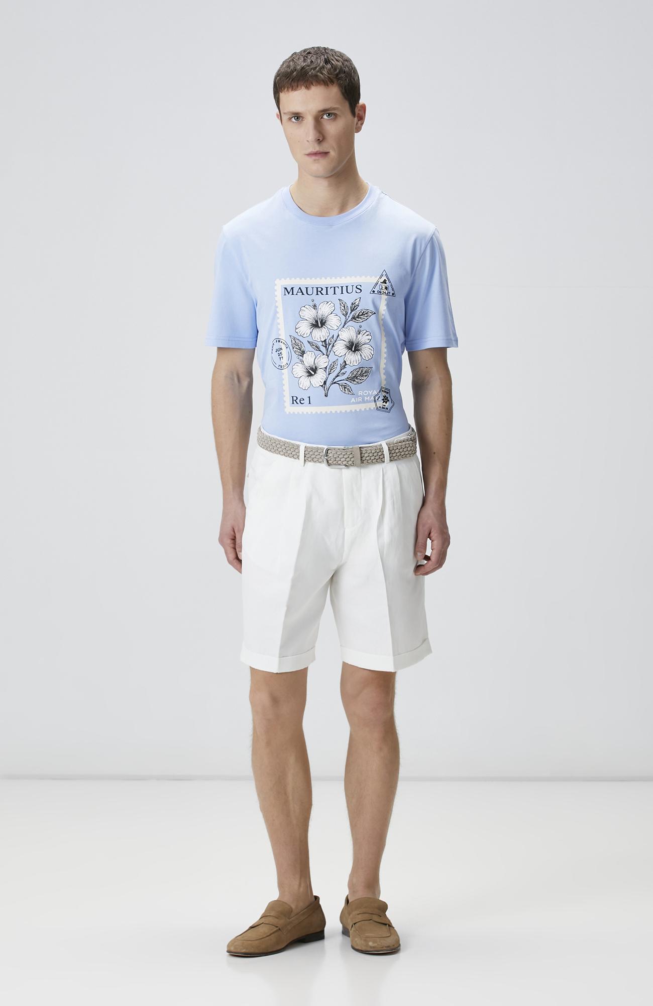 Network Erkek Mavi Baskılı T-shirt
