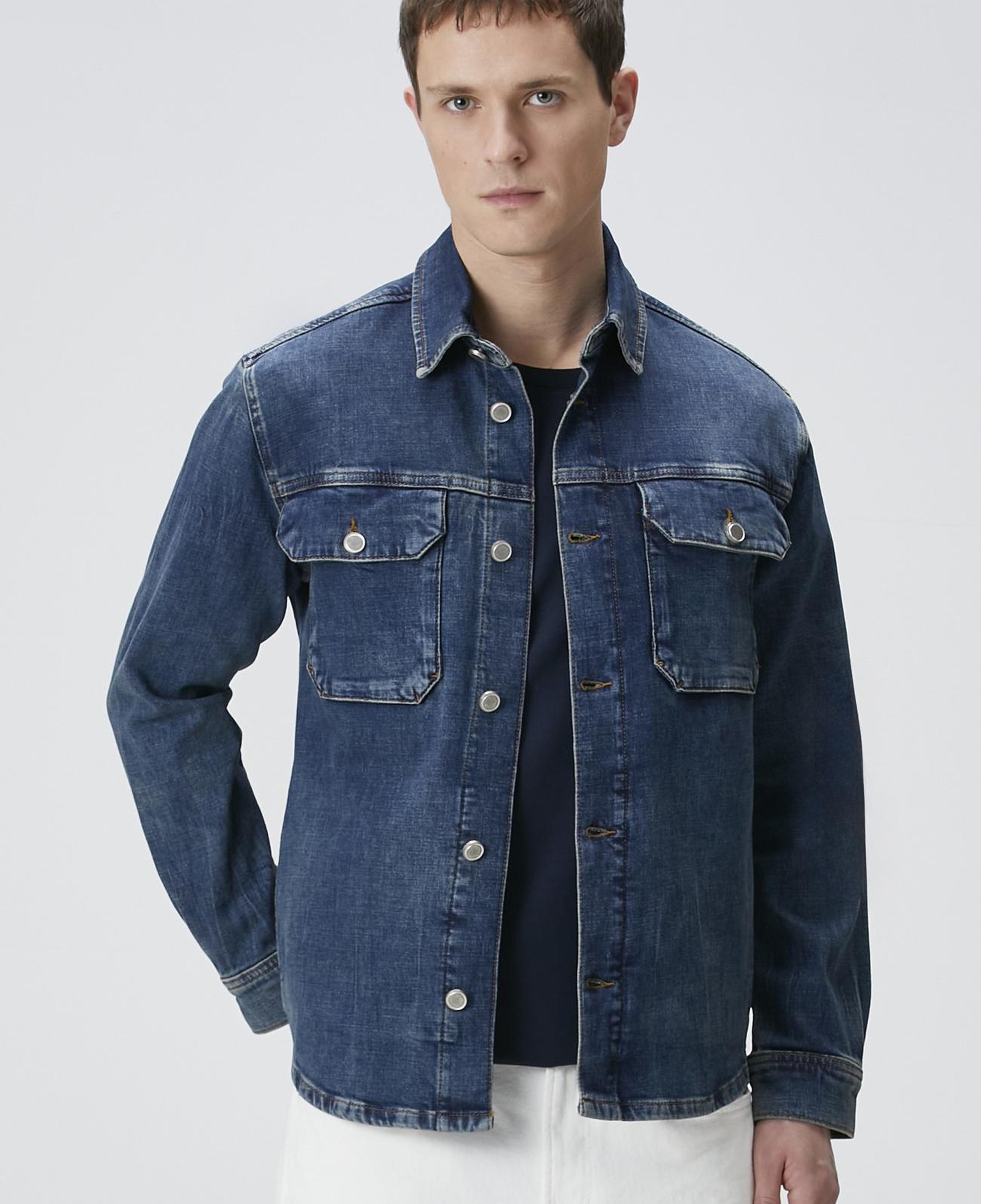 Network Erkek Mavi Denim Gömlek
