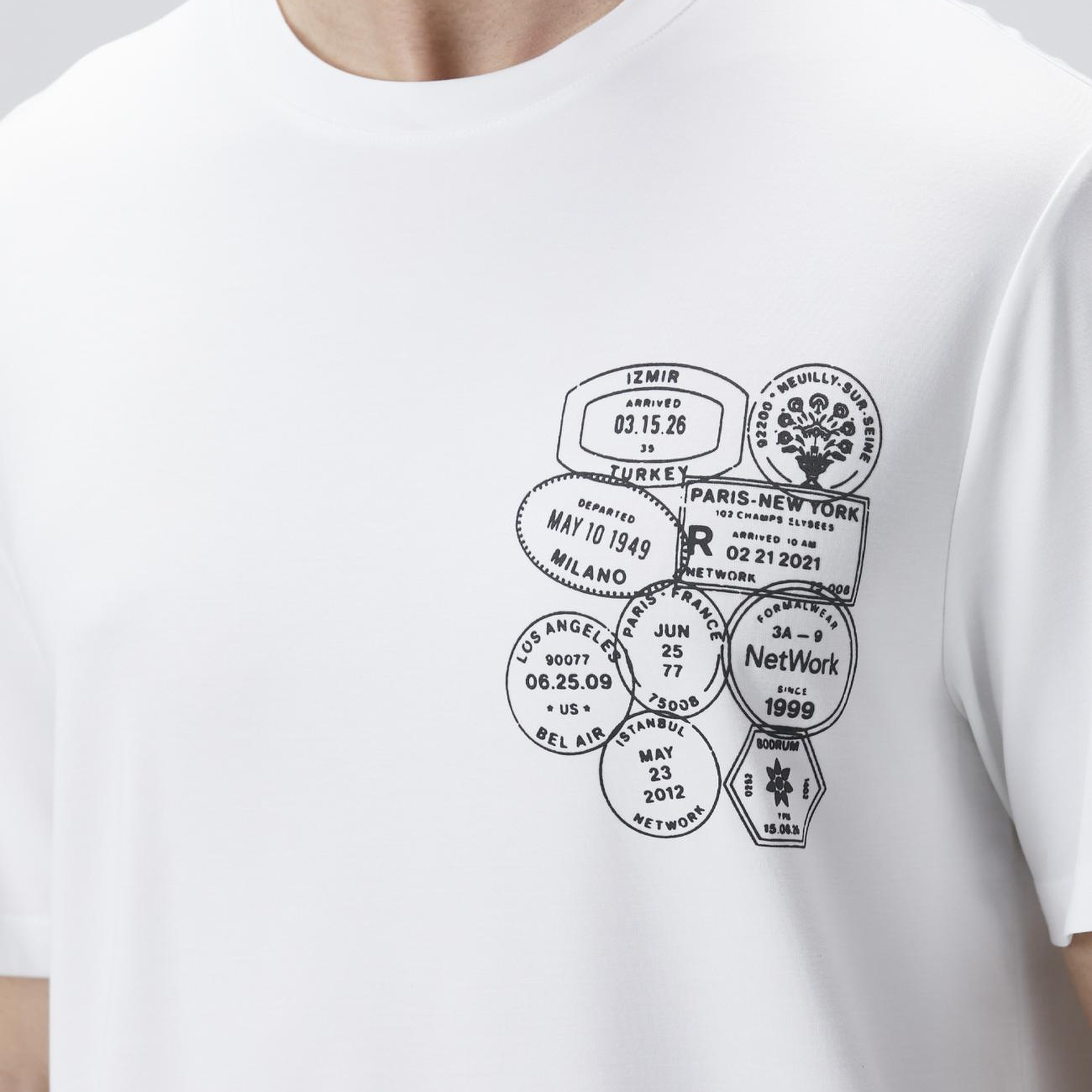 Network Erkek Traveller Beyaz Baskılı T-shirt