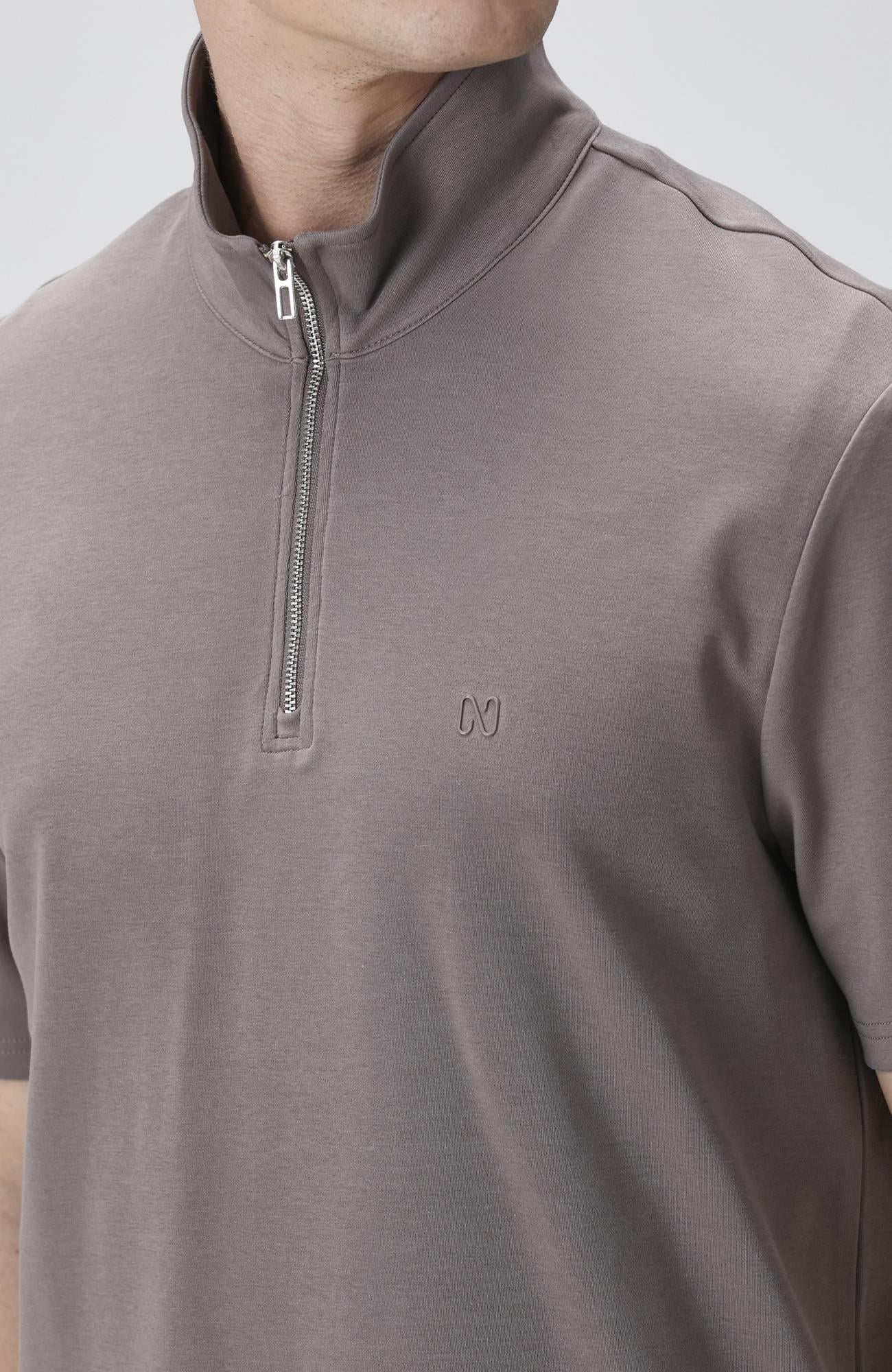 Network Erkek Vizon Dik Yaka Fermuarlı Sweatshirt