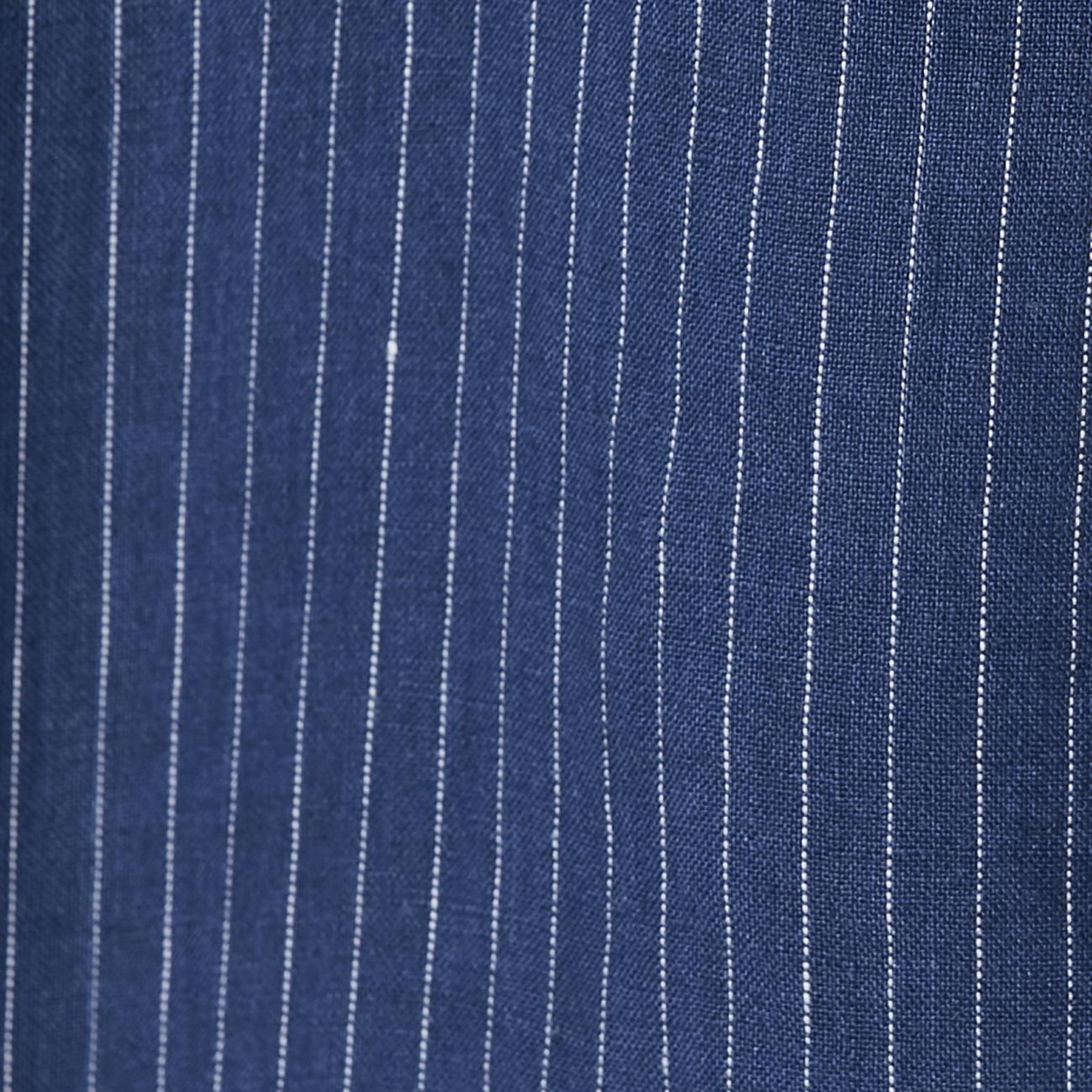 Network Erkek Comfort Fit Lacivert Çizgili Keten Gömlek
