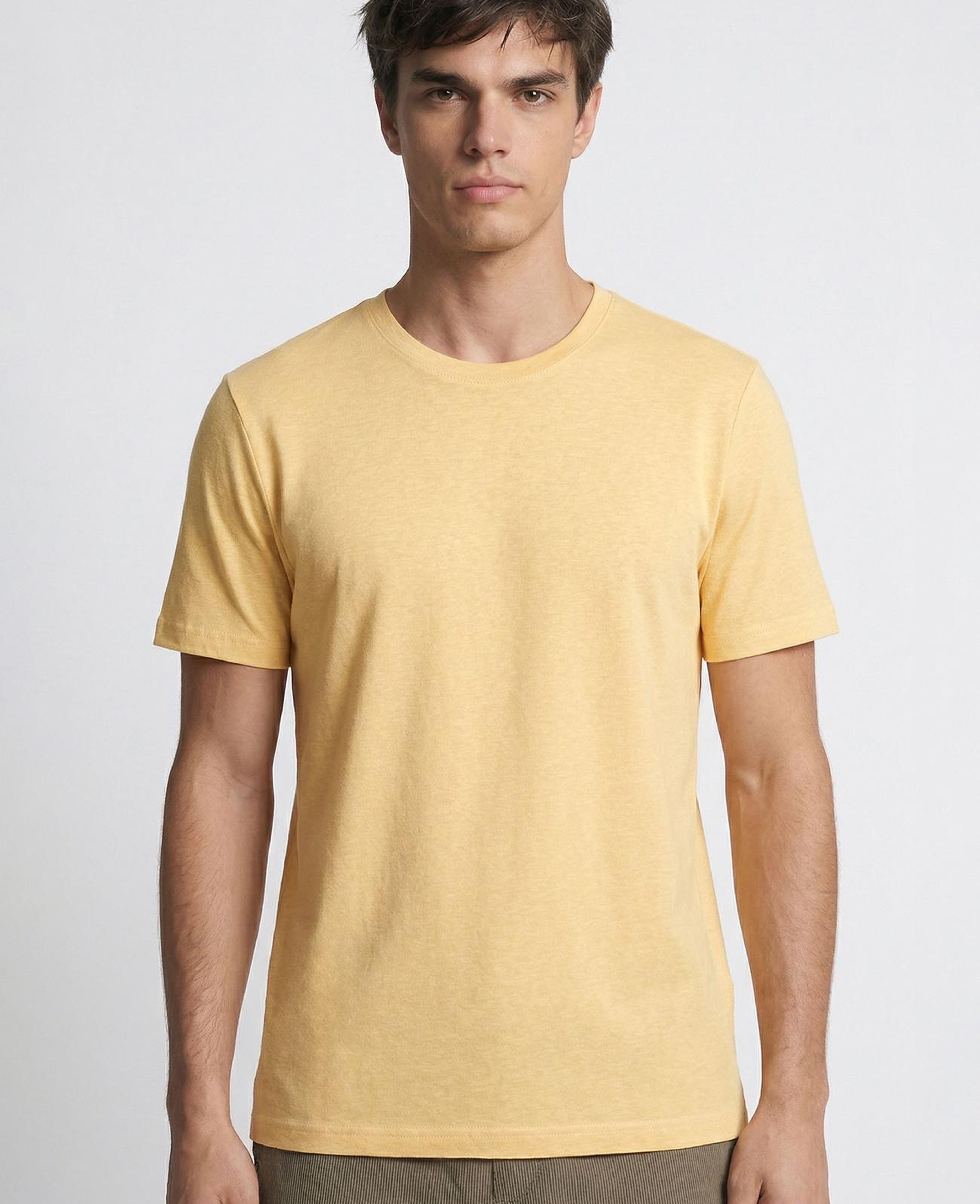 Network Erkek Sarı Basic T-shirt