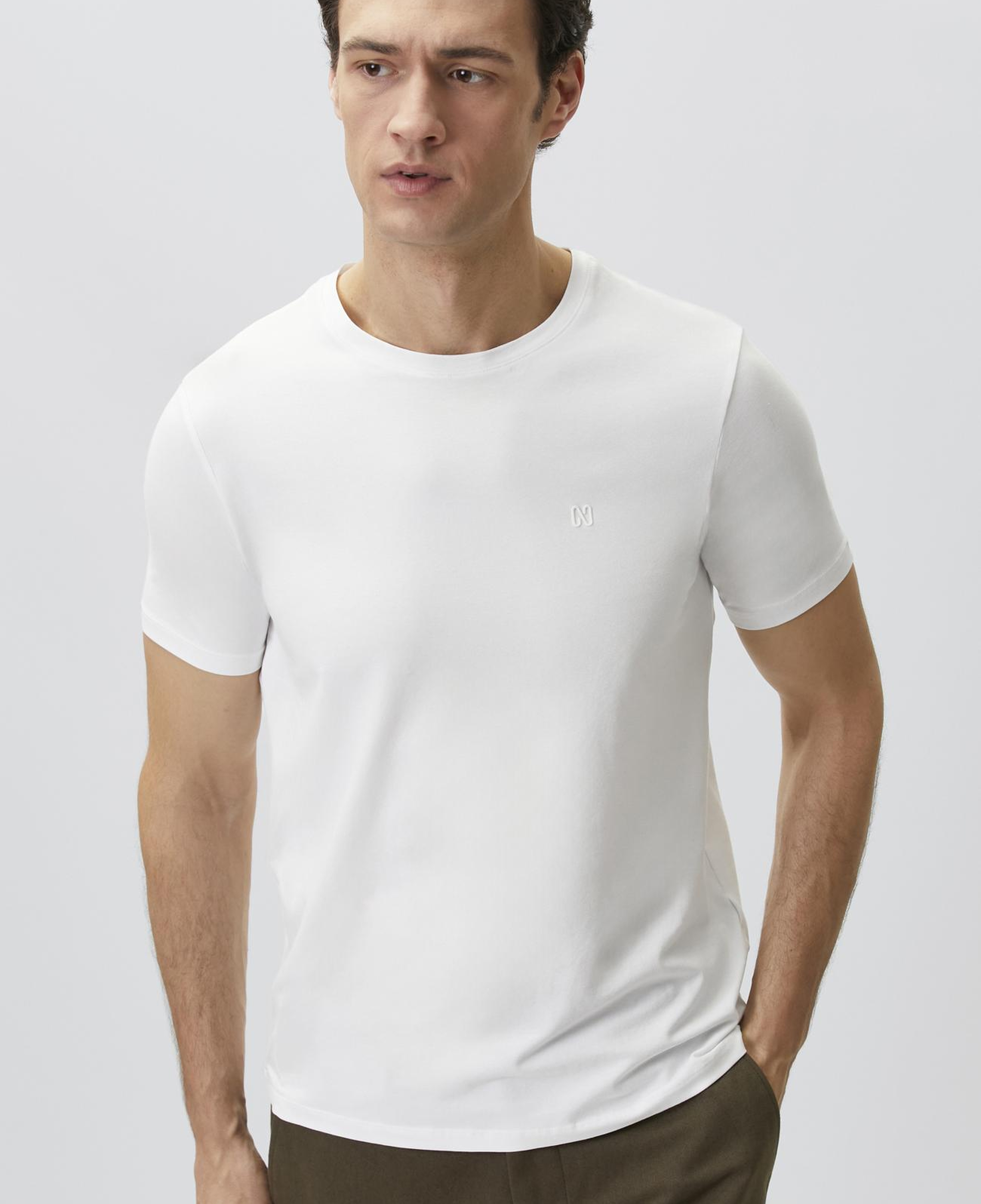 Network Erkek Beyaz Basic T-shirt