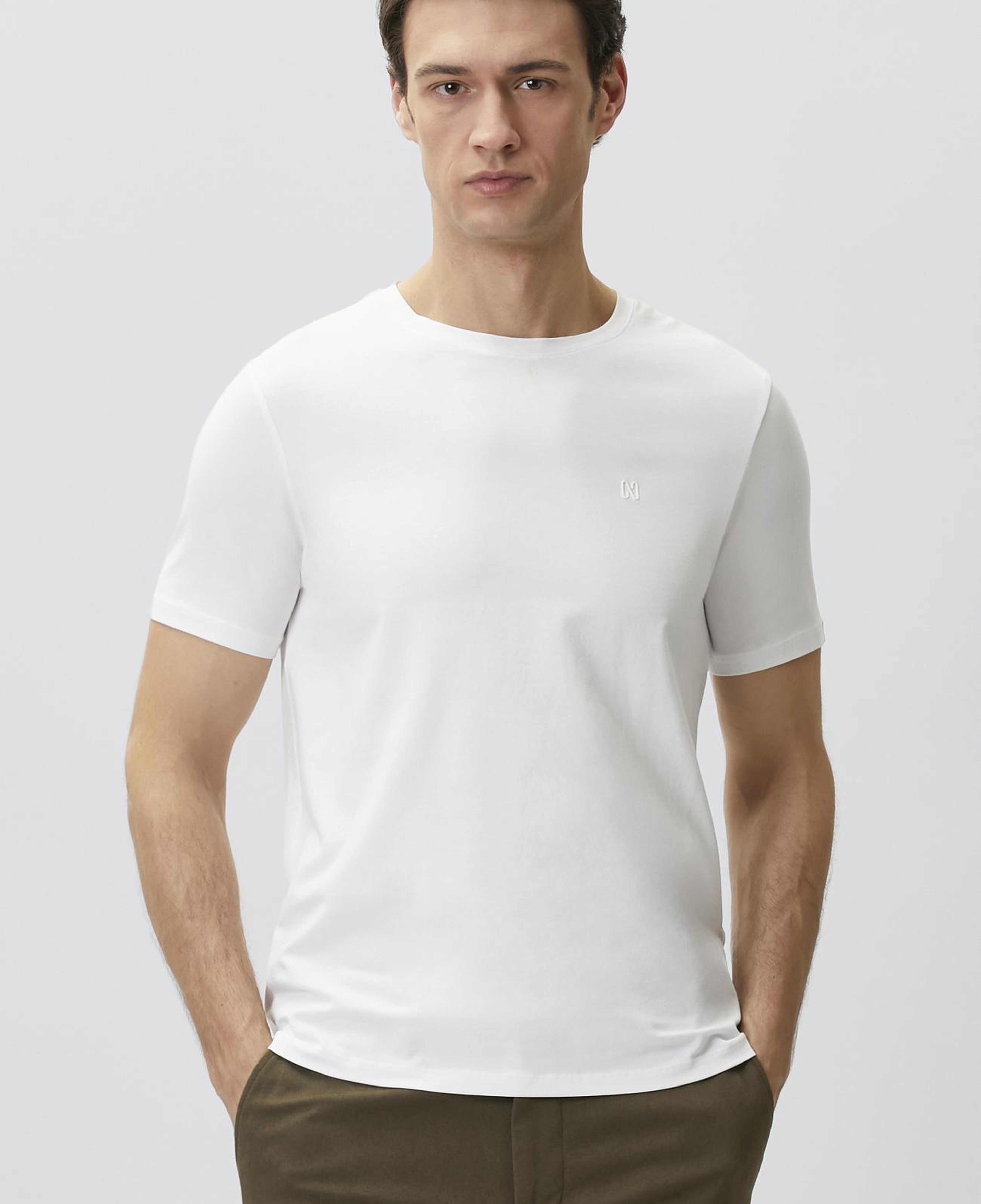Network Erkek Beyaz Basic T-shirt