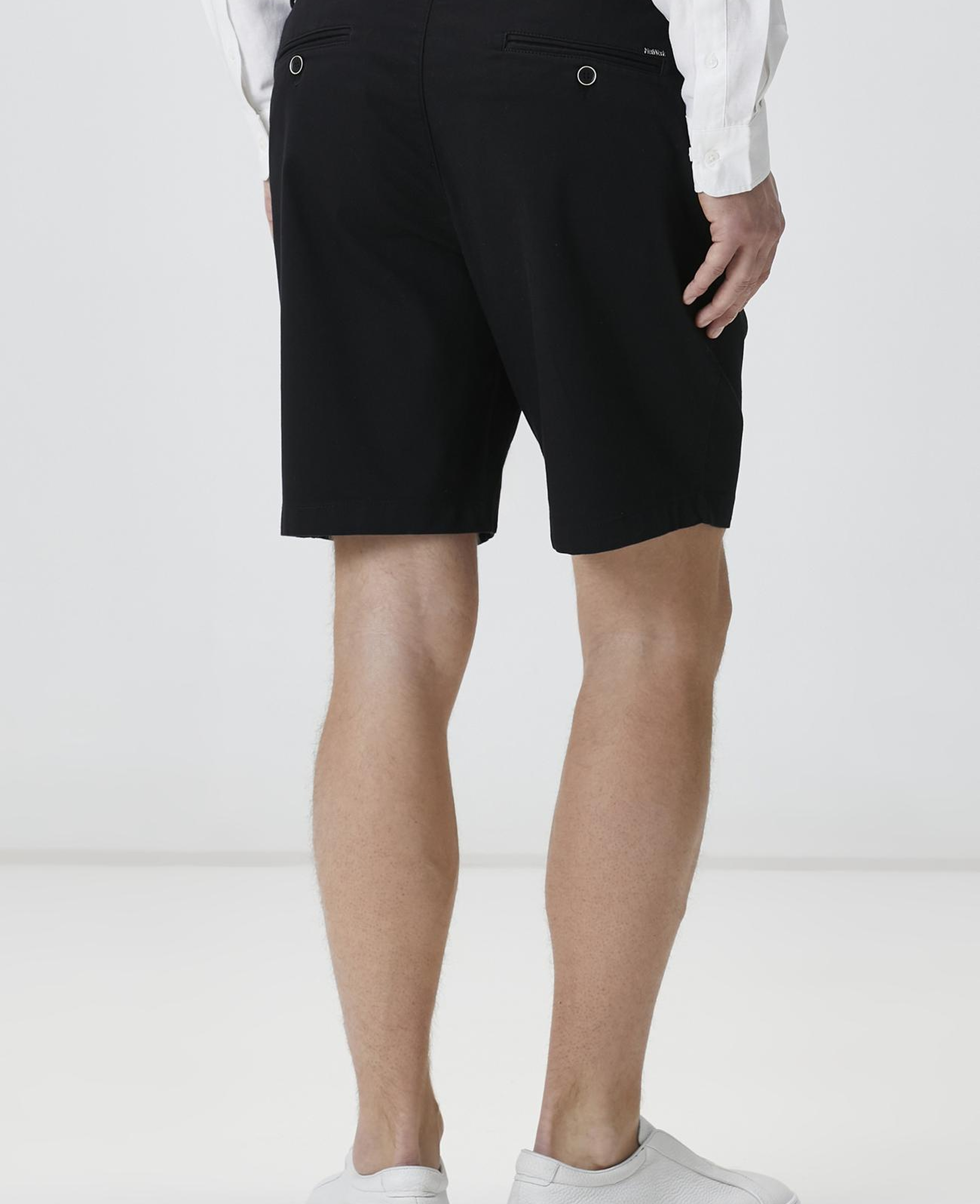 Network Erkek Slim Fit Siyah Parça Boya Diyagonal Chino Şort