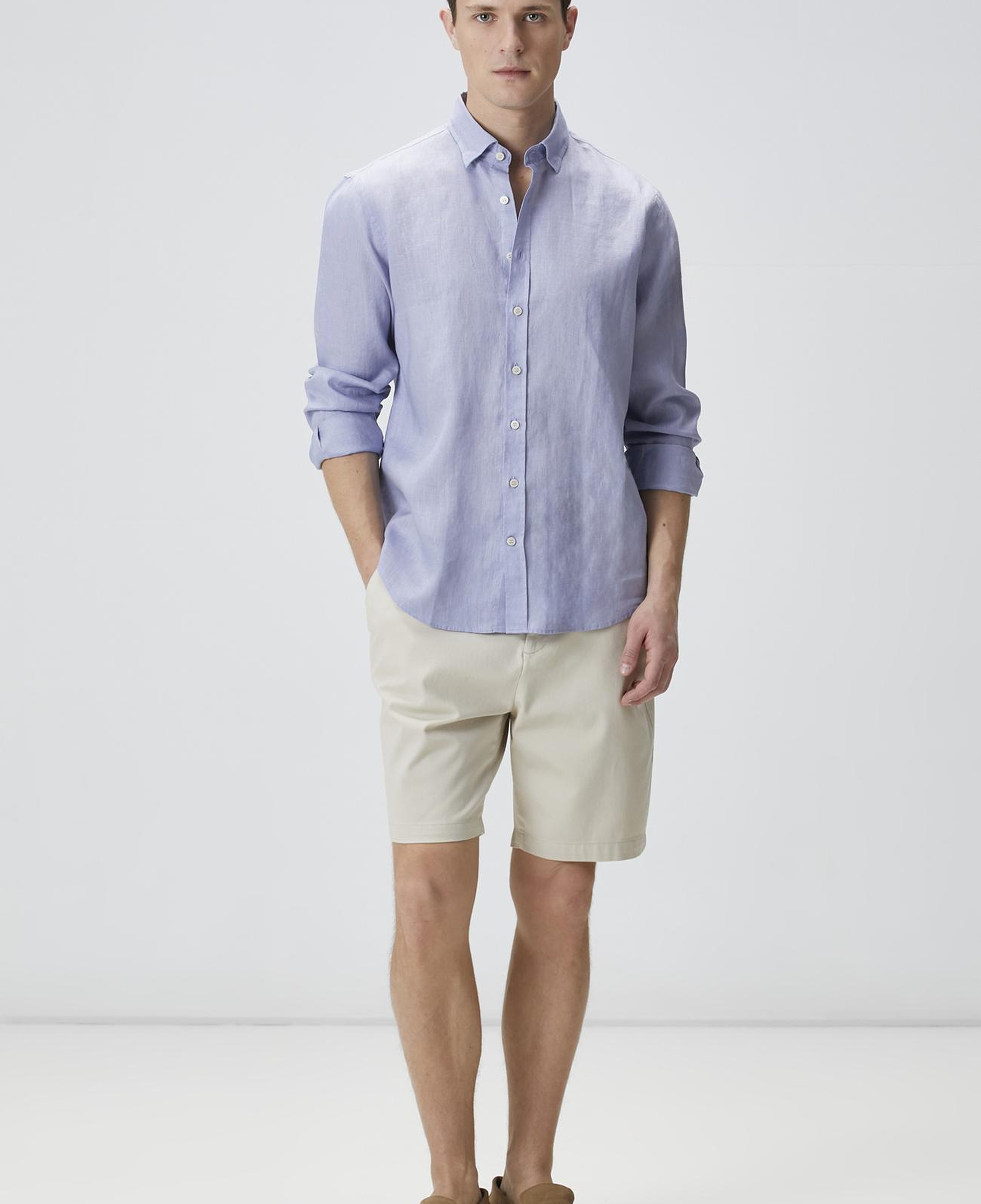 Network Erkek Slim Fit Taş Parça Boya Diyagonal Chino Şort