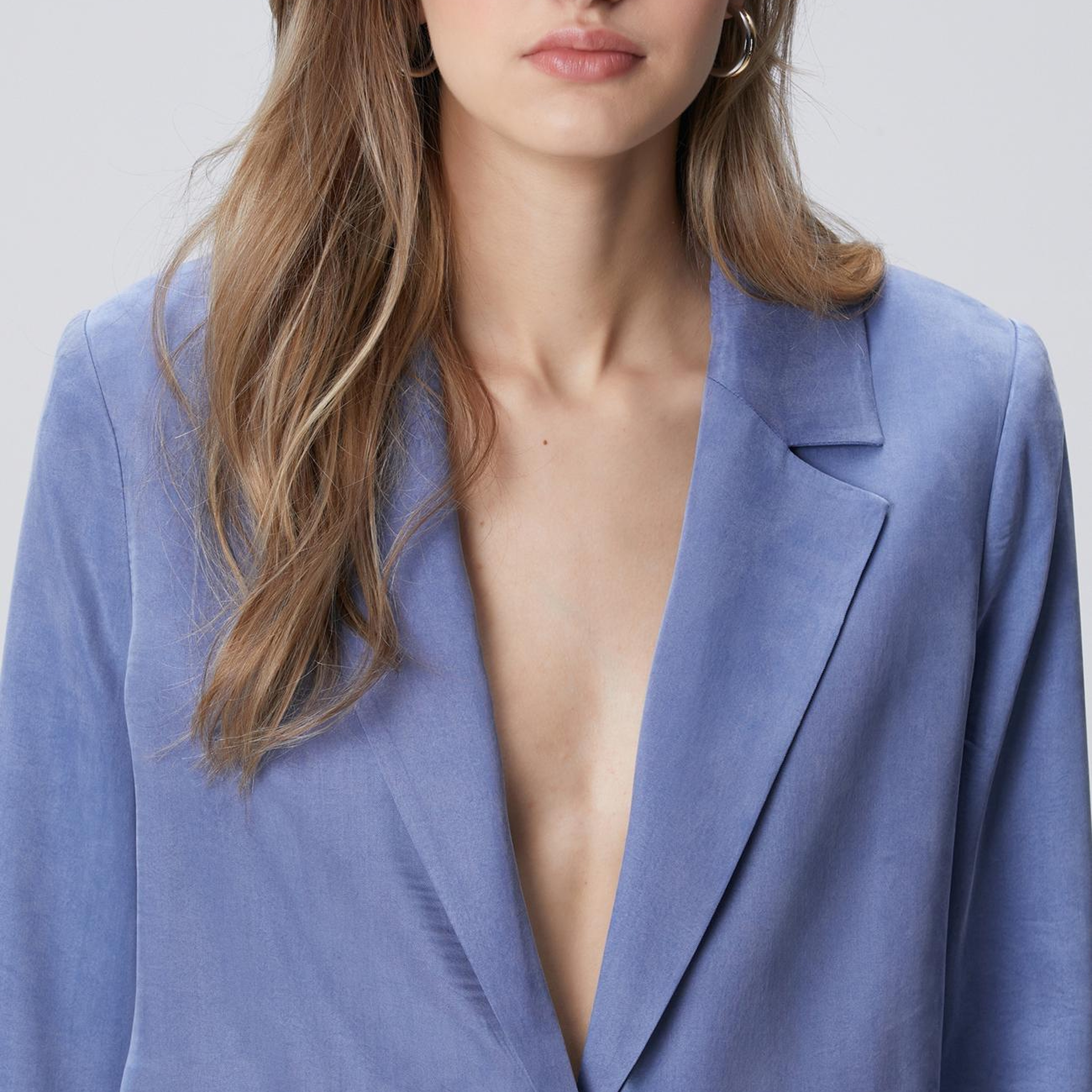 Network Kadın Mavi Cupro Blazer Ceket