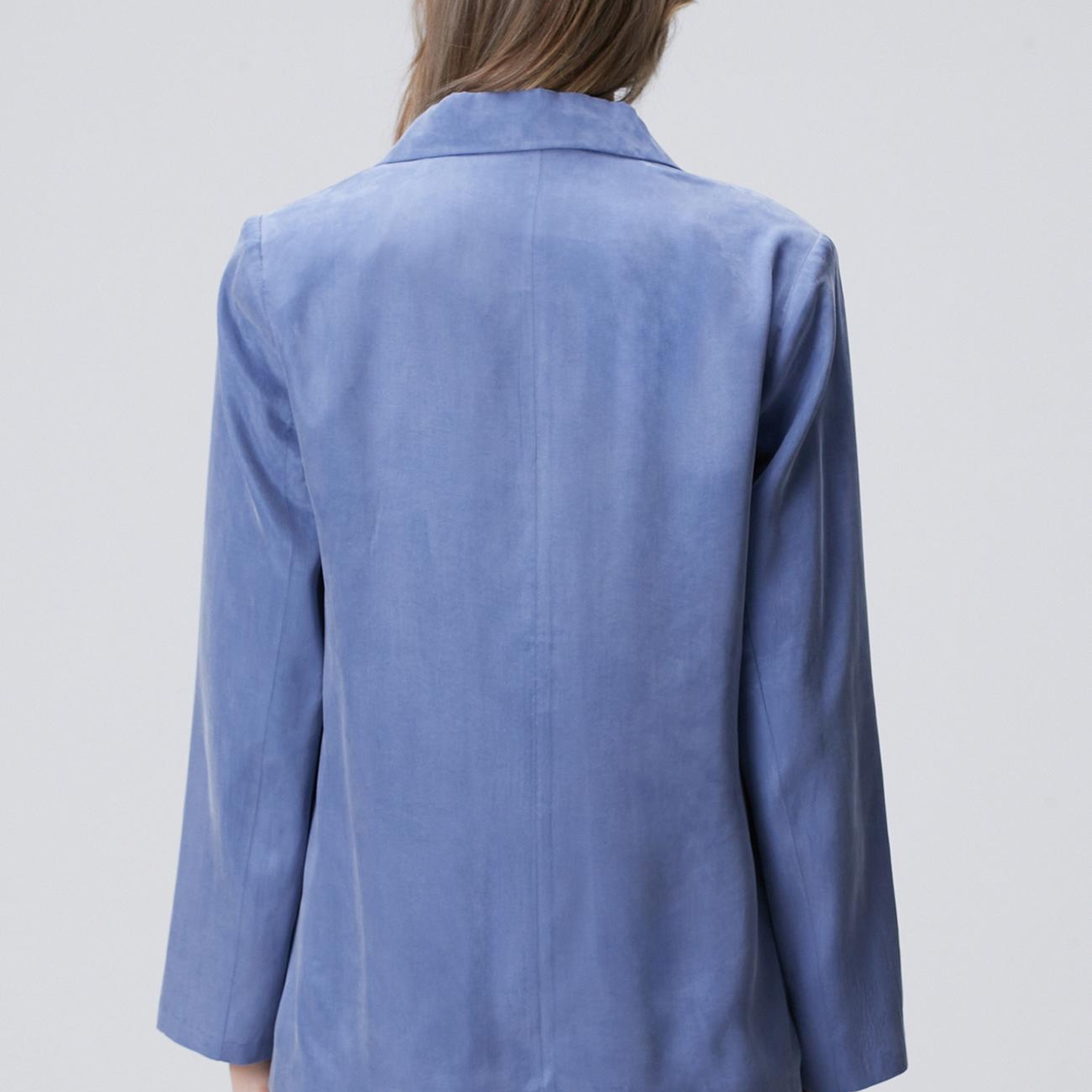 Network Kadın Mavi Cupro Blazer Ceket