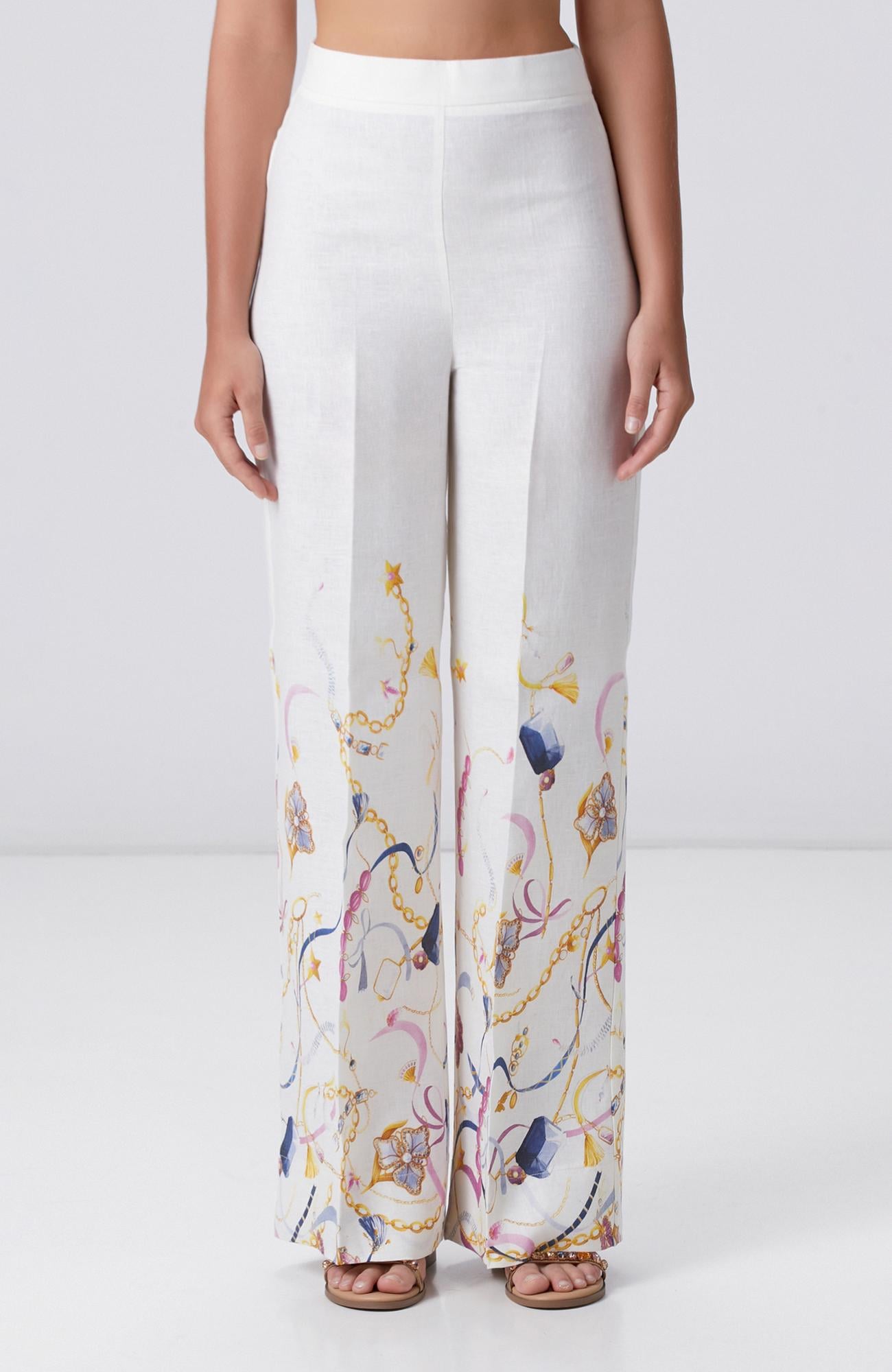 Network Kadın Kırık Beyaz Keten Pantolon