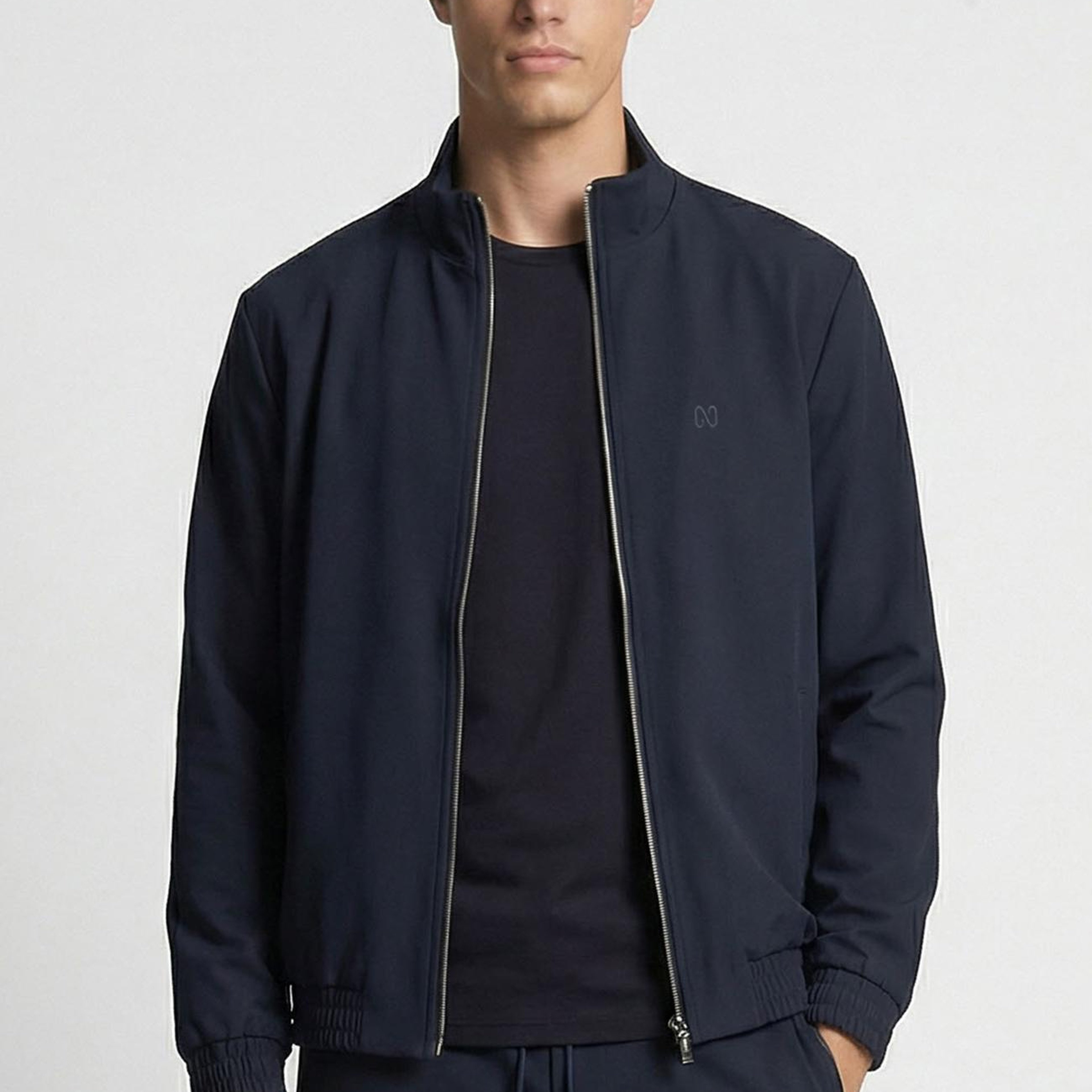 Network Erkek Lacivert Dik Yaka Teknik Sweatshirt