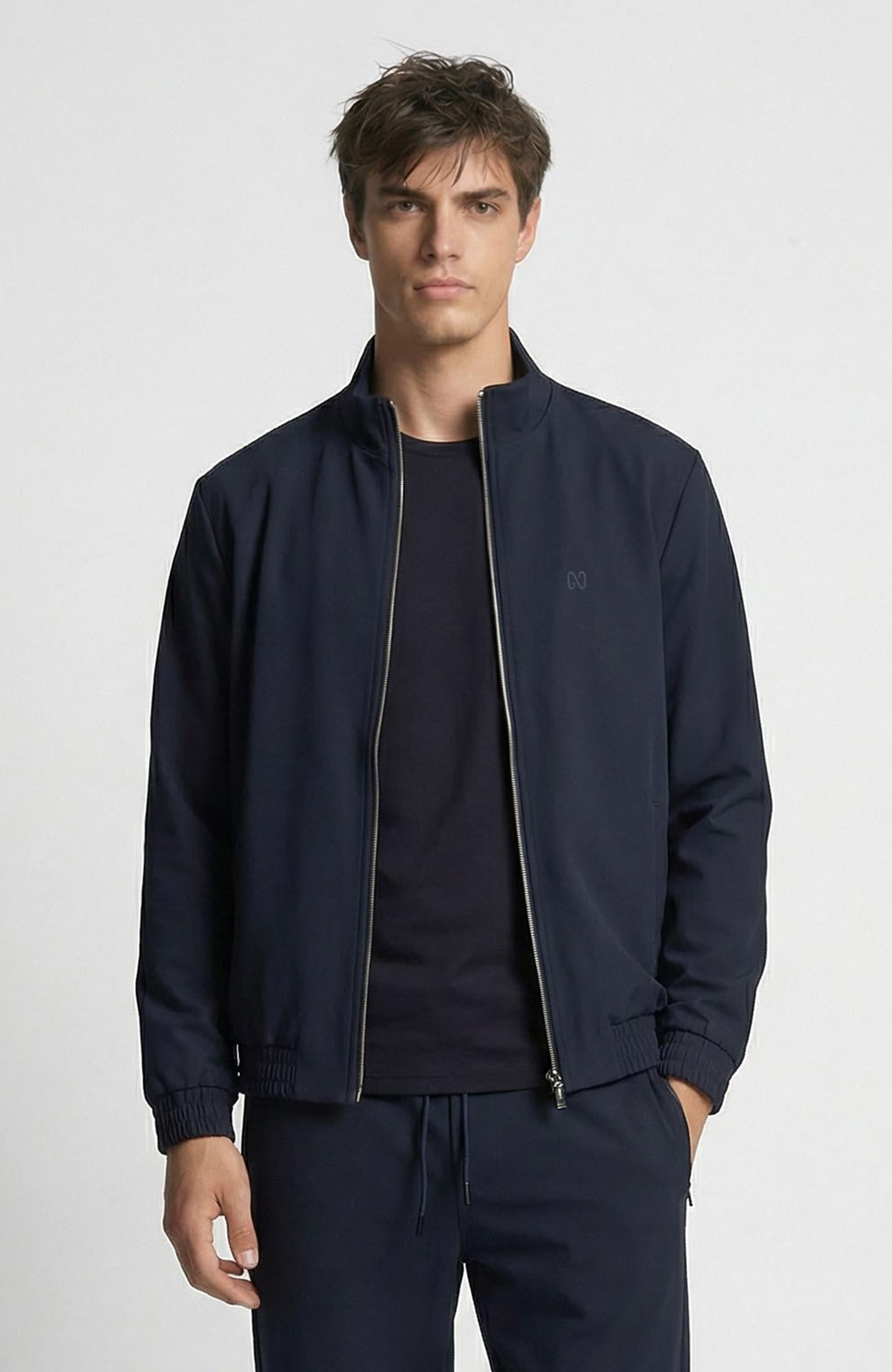 Network Erkek Lacivert Dik Yaka Teknik Sweatshirt