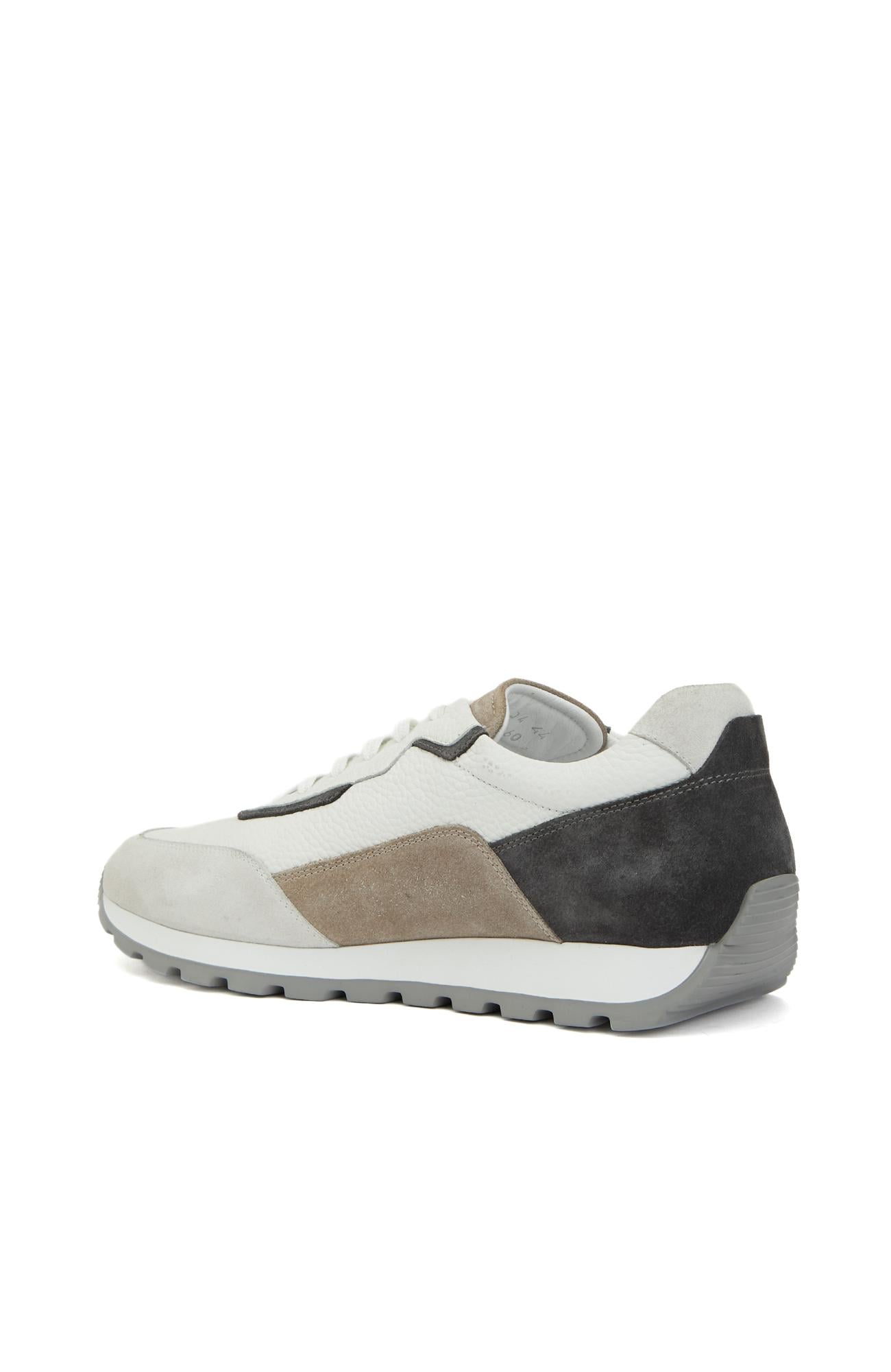 Network Erkek Beyaz Gri Süet Garnili Sneaker