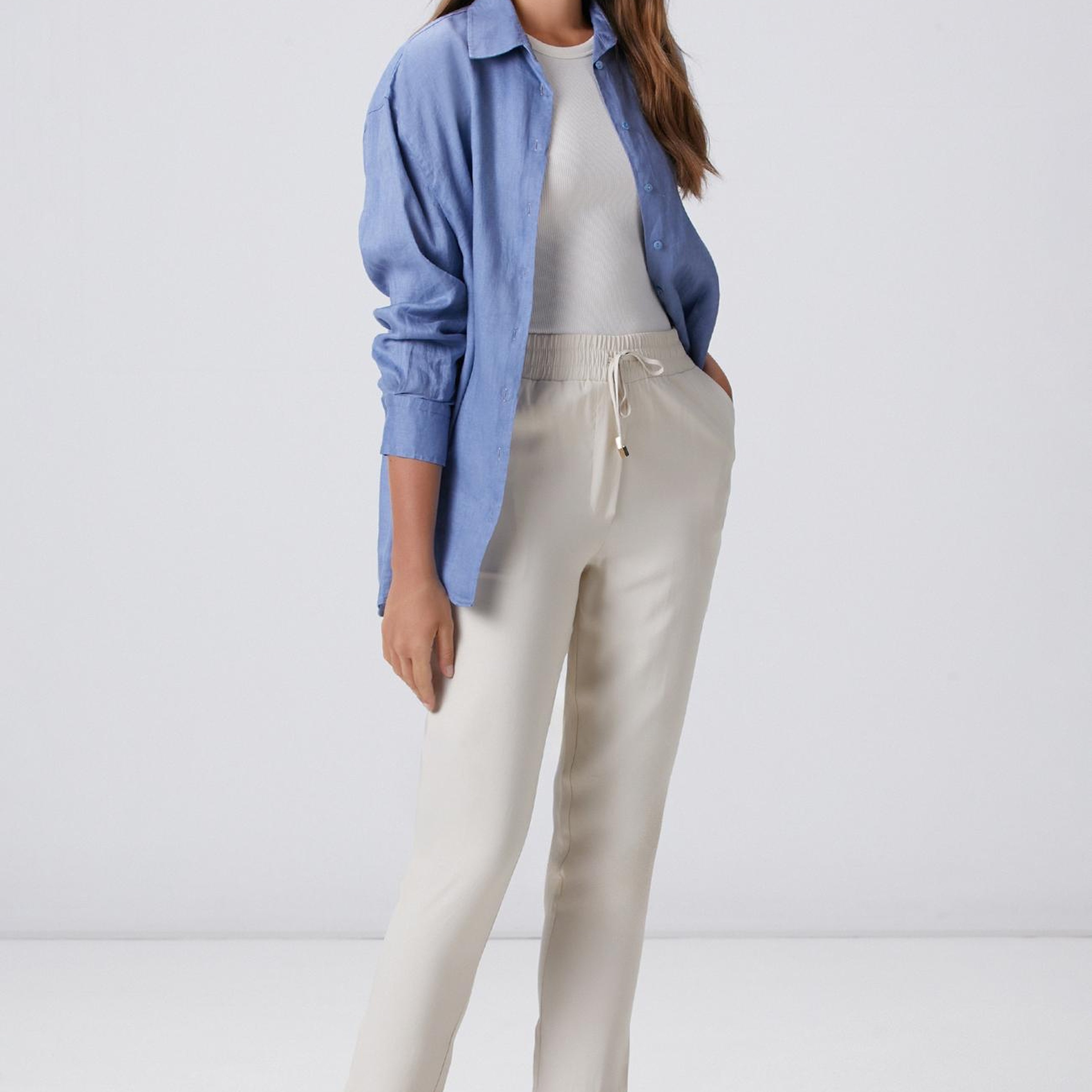 Network Kadın Bej Diyagonal Basic Jogger Pantolon