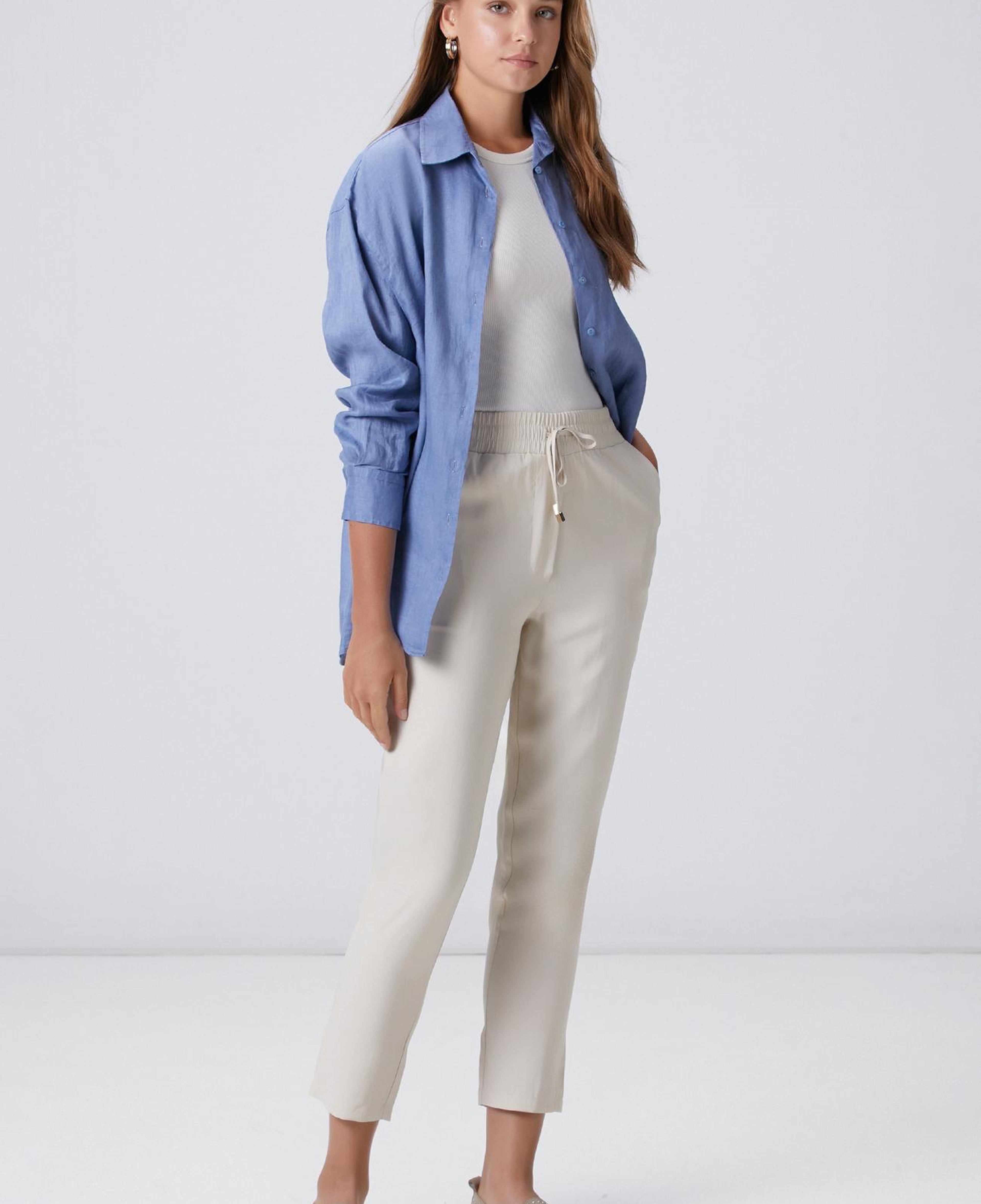 Network Kadın Bej Diyagonal Basic Jogger Pantolon